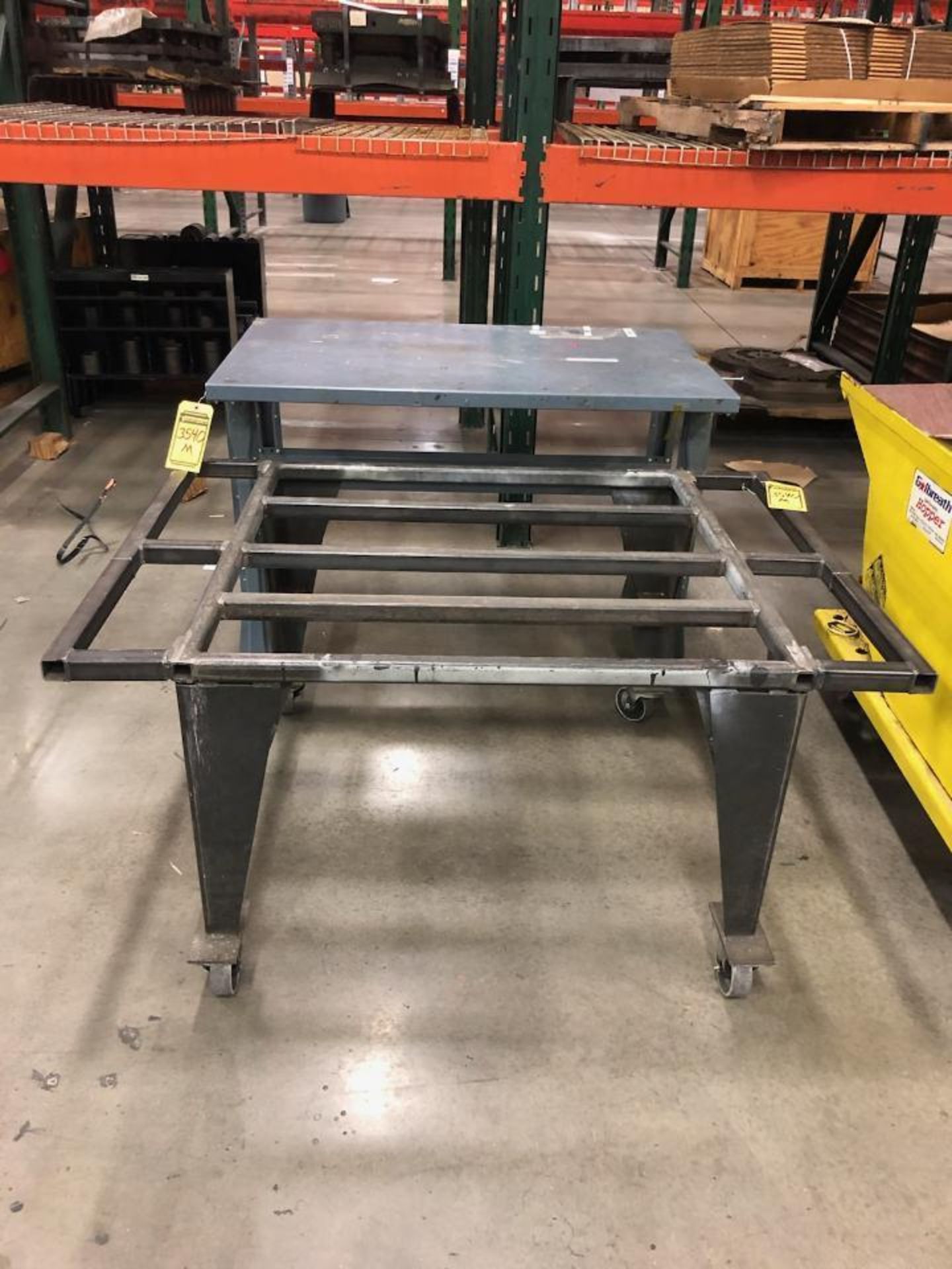 48'' X 30'' STEEL TOP TABLE, 38'' X 54'' ROLLING WORK TABLE - Image 2 of 2