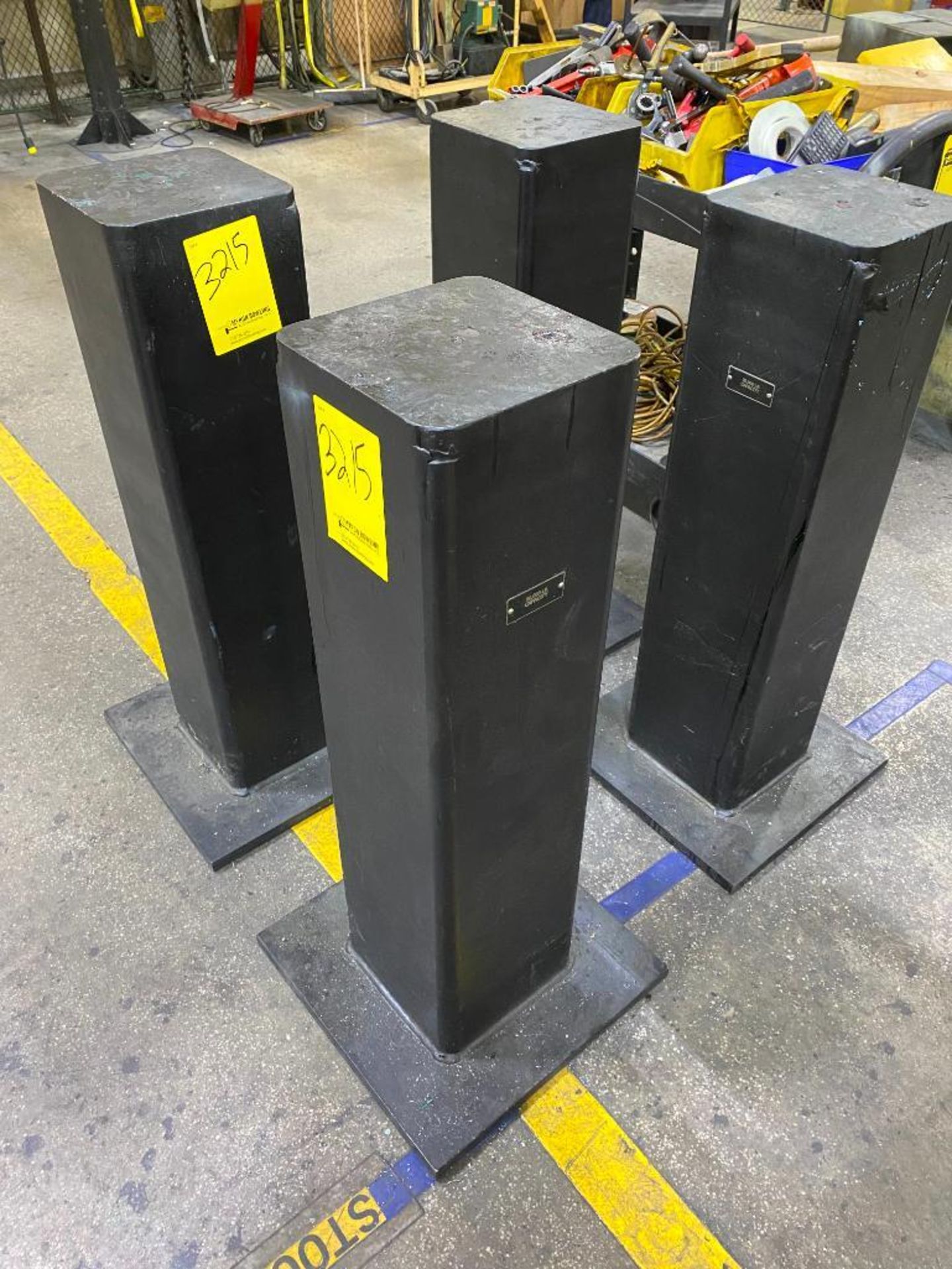 (4) STEEL STANDS, 10'' X 10'' X 40'', 20,000 LB. CAP.