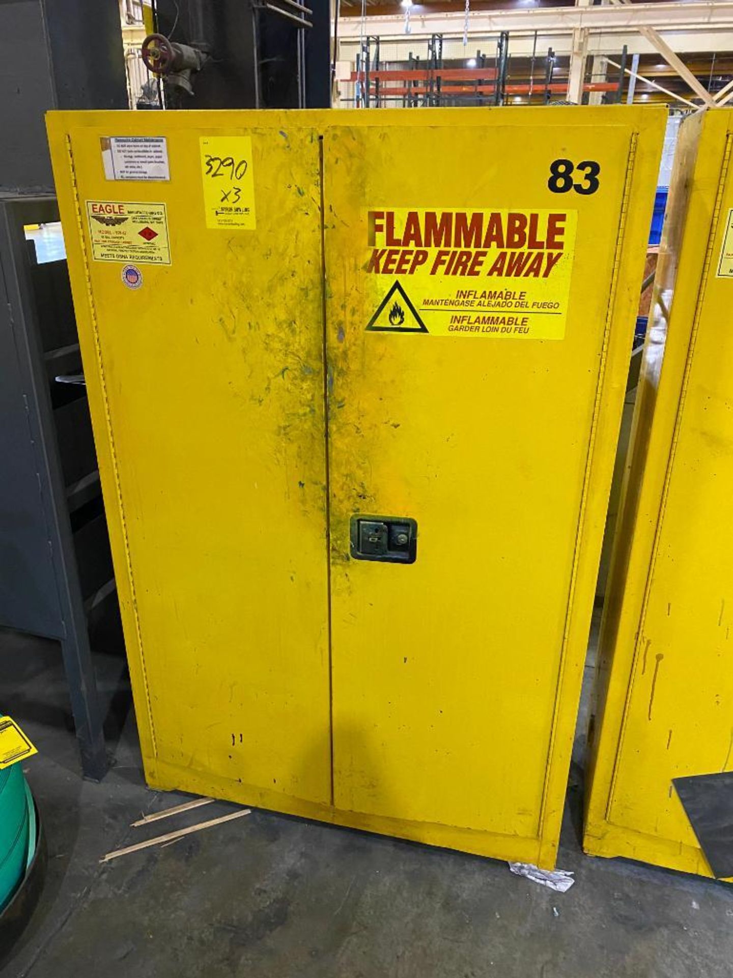 (3) FLAMMABLE CABINETS, W/ CONTENTS OF ASSORTED INDUSTRIAL PAINT - Image 3 of 6