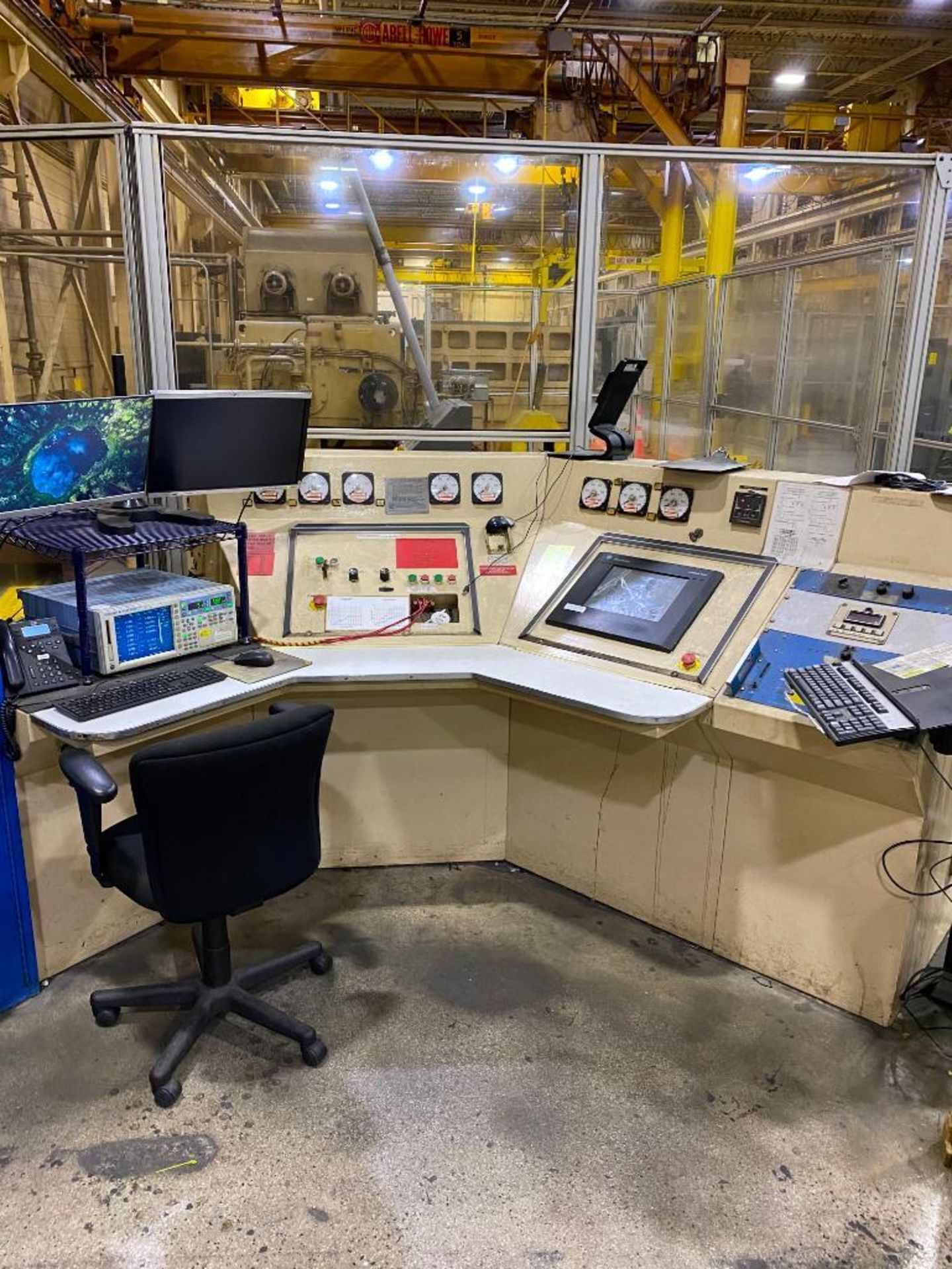 5,000 HP DYNOMOMETER DUAL MOTOR TEST STAND, AC/DC #1 BENCH BOARD CONTROL STATION, LUFKIN GEAR BOX, A - Image 6 of 21