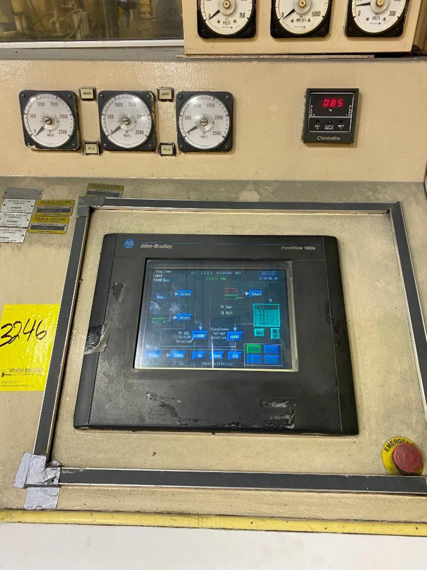 2,500 HP DYNOMOMETER DUAL MOTOR TEST STAND AC/DC #2, BENCH BOARD CONTROL STATION, ELECTRICAL ENCLOSU - Image 8 of 11