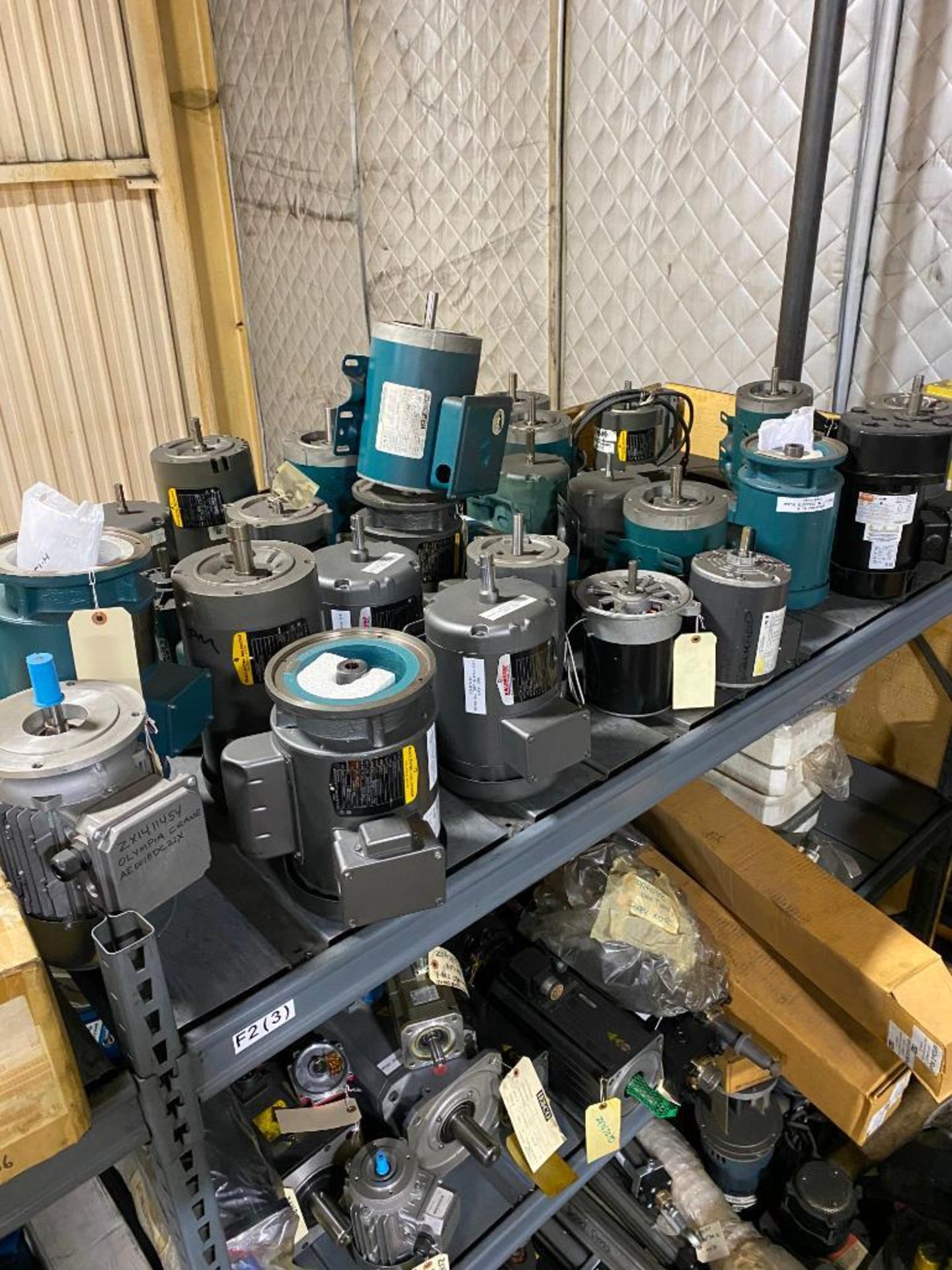 ASSORTED ELECTRIC MOTORS, SERVO MOTORS 20 HP - 1/3 HP, (275+/-) ASSORTED FRAMES AND VOLTAGES - Image 13 of 15