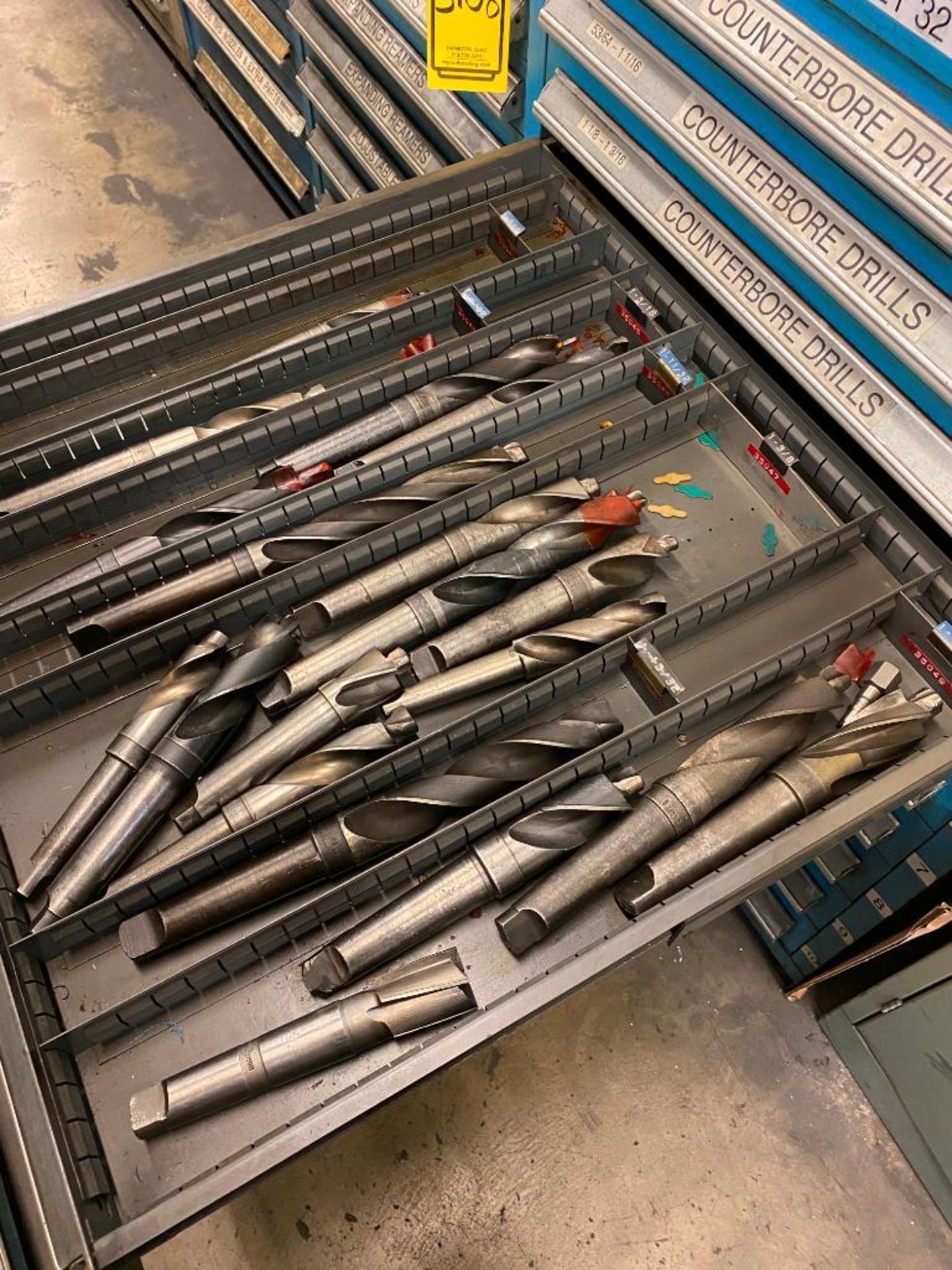 VIDMAR CABINET AND CONTENTS OF COUNTERBORE DRILLS FROM 17/32'' - 3-3/4'' - Image 5 of 10