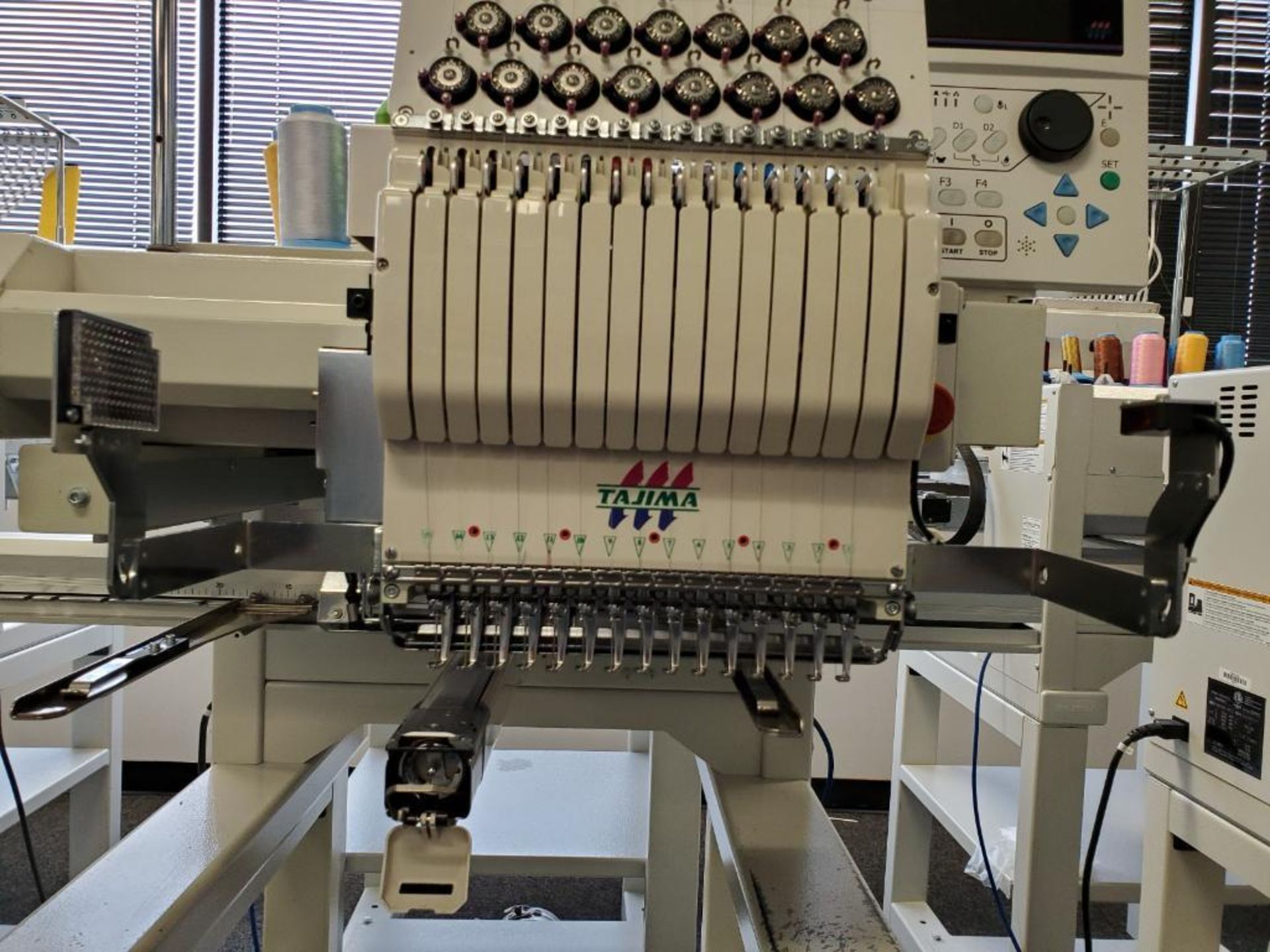 2017 TOKIA TAJIMA ELECTRONIC AUTOMATIC SEWING EMBROIDERY MACHINE, MODEL TMBP-S1501C, 15-THREAD SPOOL - Image 5 of 8