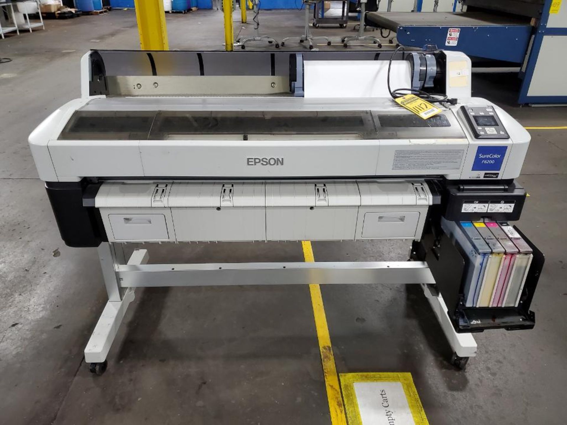 EPSON SURECOLOR F6200 GARMENT PRINTER, PRECISION CORE, EPSON ULTRA CHROME DS INK, S/N WC9E002515