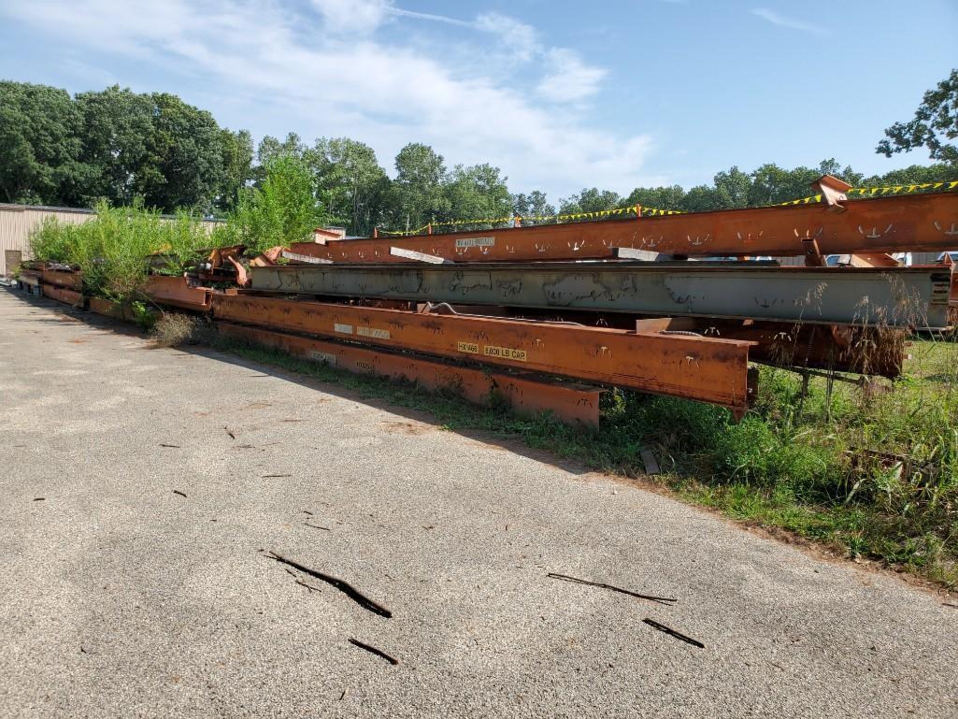 (50 +/-) CLEVELAND TRAMRAIL OVERHEAD BRIDGE CRANE BEAMS UP TO 38' & 6-TON CAPACITY, SOME WITH TROLLE - Image 29 of 127