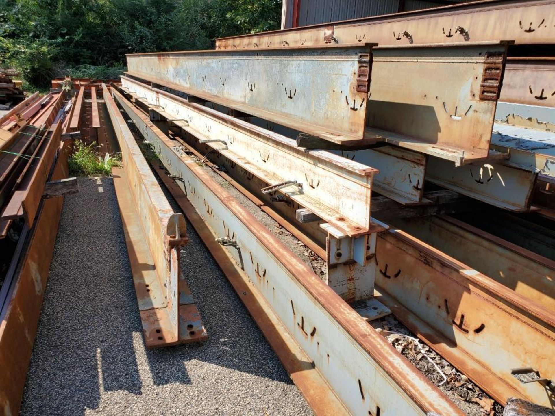 (50 +/-) CLEVELAND TRAMRAIL OVERHEAD BRIDGE CRANE BEAMS UP TO 38' & 6-TON CAPACITY, SOME WITH TROLLE - Image 18 of 127