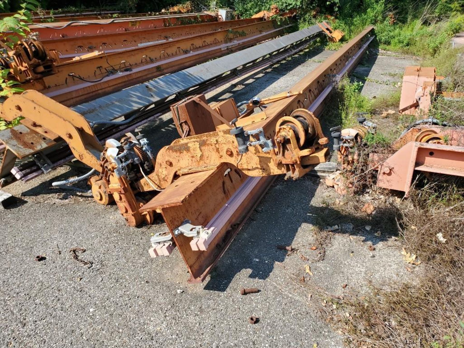 (50 +/-) CLEVELAND TRAMRAIL OVERHEAD BRIDGE CRANE BEAMS UP TO 38' & 6-TON CAPACITY, SOME WITH TROLLE - Image 2 of 127