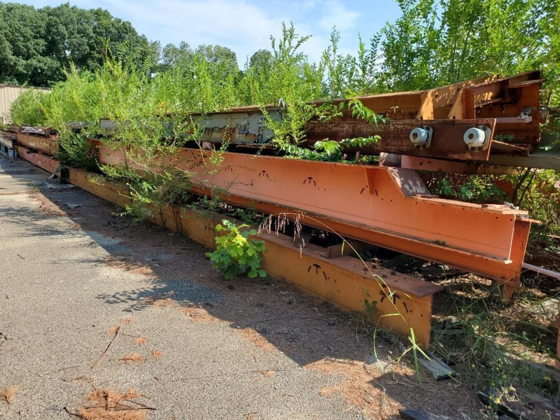 (50 +/-) CLEVELAND TRAMRAIL OVERHEAD BRIDGE CRANE BEAMS UP TO 38' & 6-TON CAPACITY, SOME WITH TROLLE - Image 30 of 127