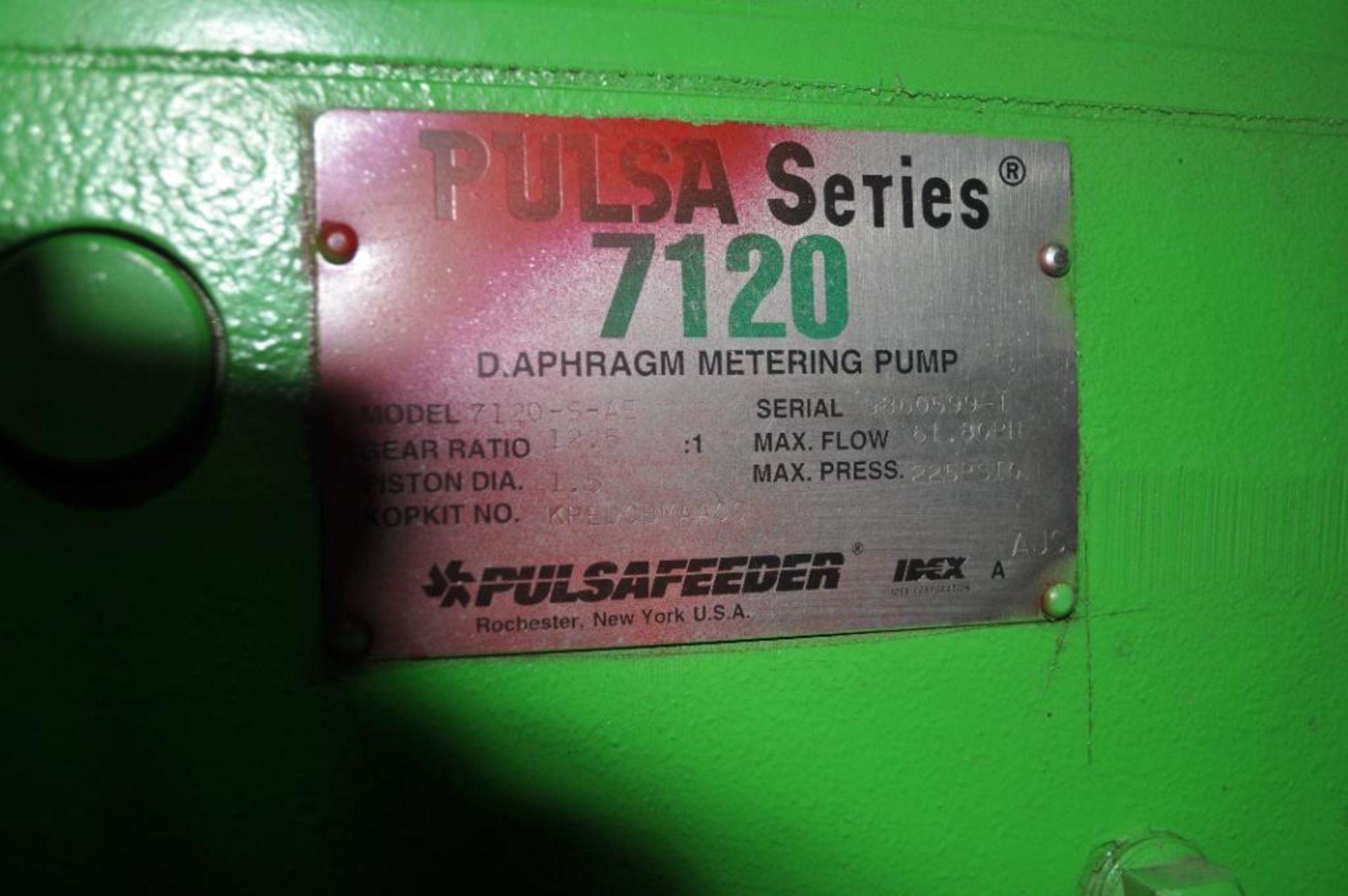 PULSAFEEDER 316 STAINLESS DIAPHRAGM METERING PUMP, MODEL 7120-S-AE, UNUSED - Image 4 of 4