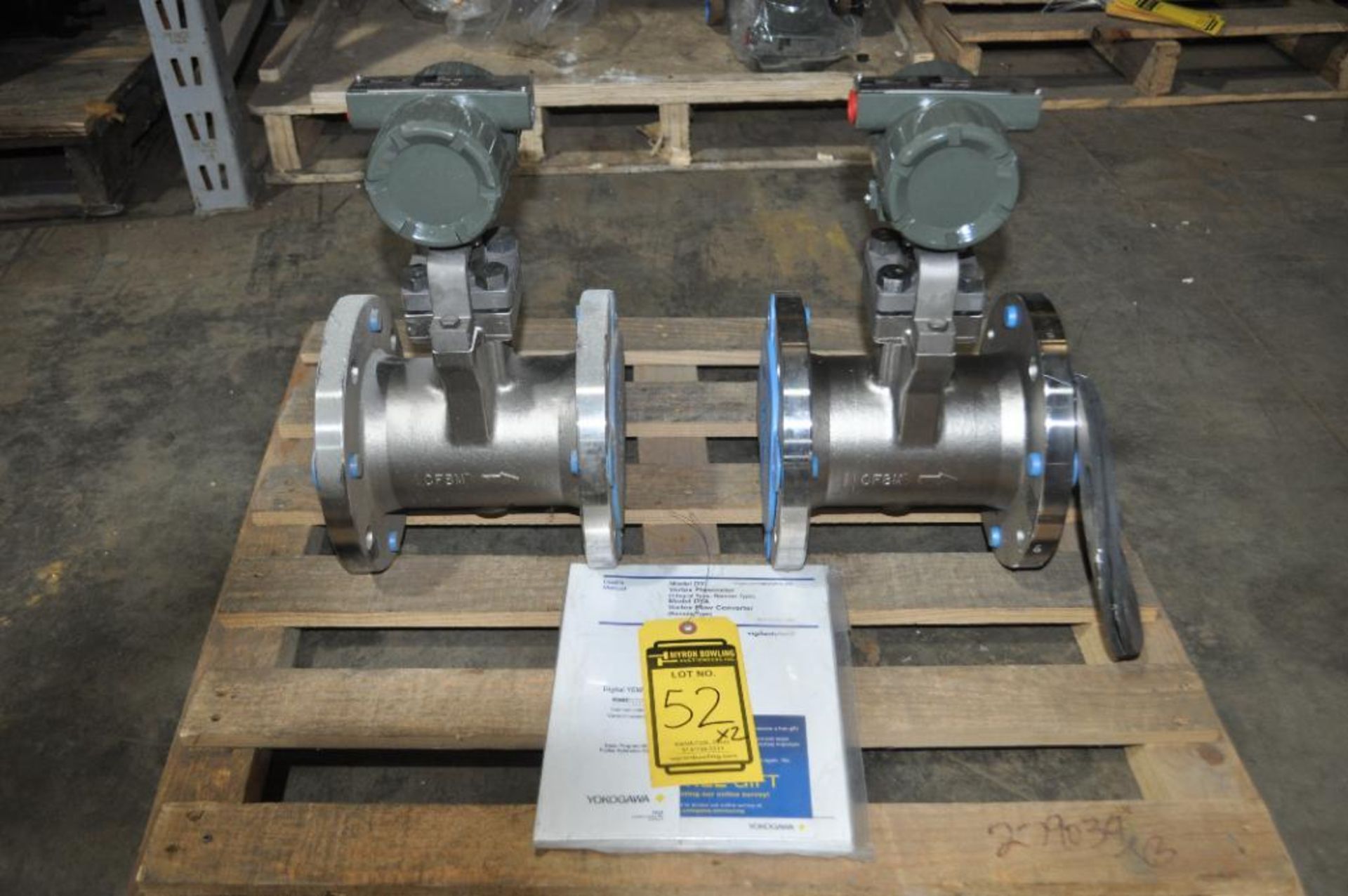 (2X) YOKOGAWA YEWFLO 4'' STAINLESS VORTEX FLOWMETERS, MODEL DY100