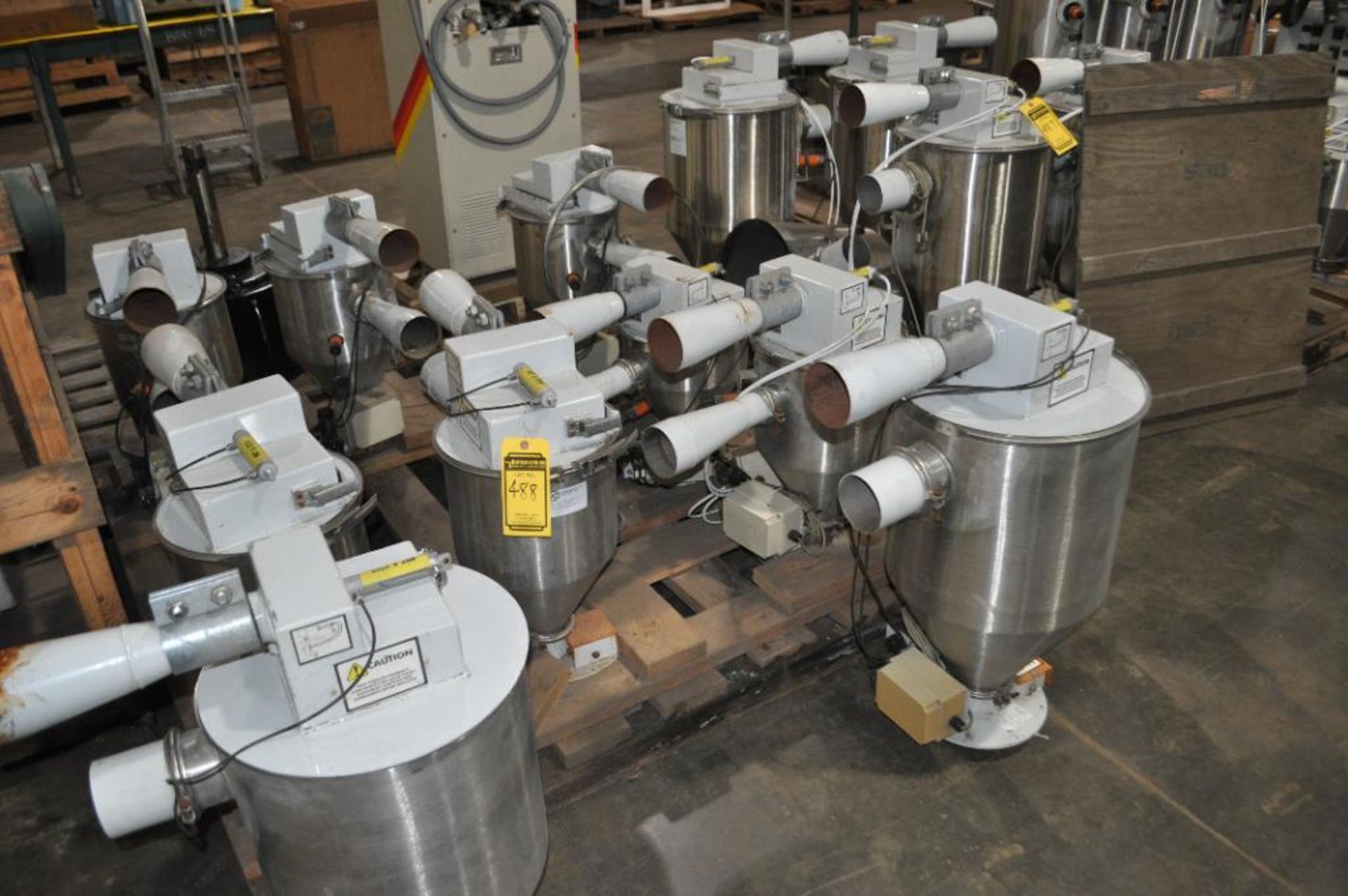 (9) PROCESS CONTROL CORPORATION VACUUM RECEIVER FOR CONTINUOUS GRAVIMETRIC BLENDER FOR PLASTIC PELLE