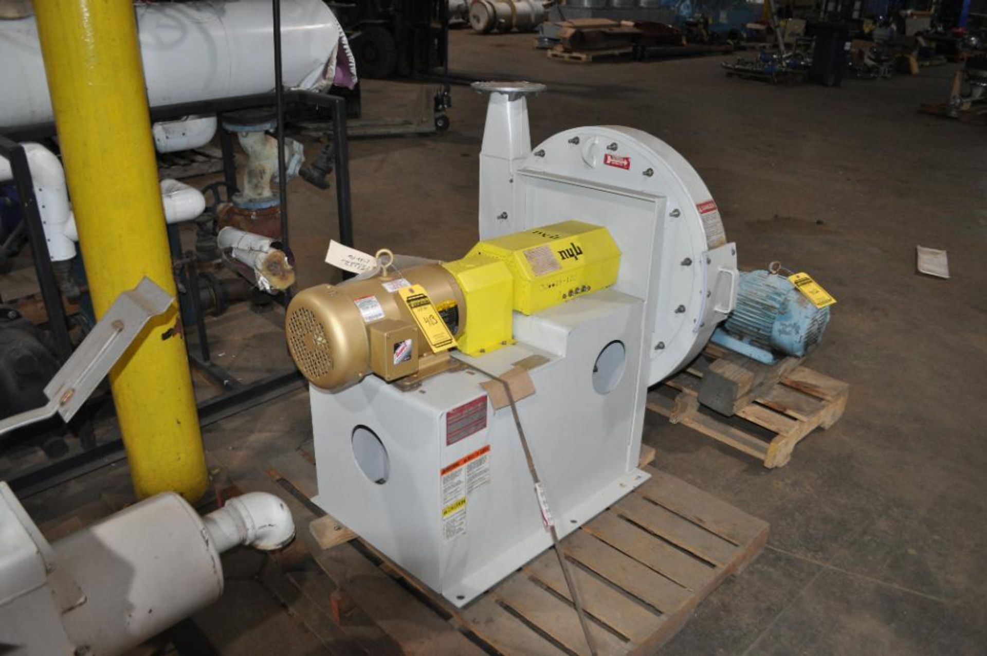 NYB PRESSURE BLOWER, WHEEL SIZE: 1904, TYPE: STEEL, W/7.5-HP, 3-PHASE MOTOR, NEW - Image 3 of 5