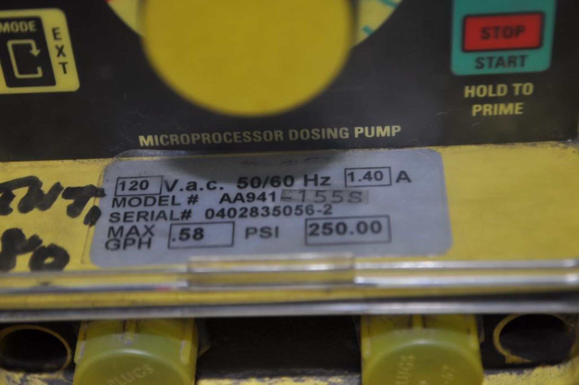 (2) LMI MILTON ROY MICROPROCESSOR DOSING PUMPS, MODEL: AA941-155S, 120 VAC, MAX GPH: .58, PSI: 250 - Image 2 of 4