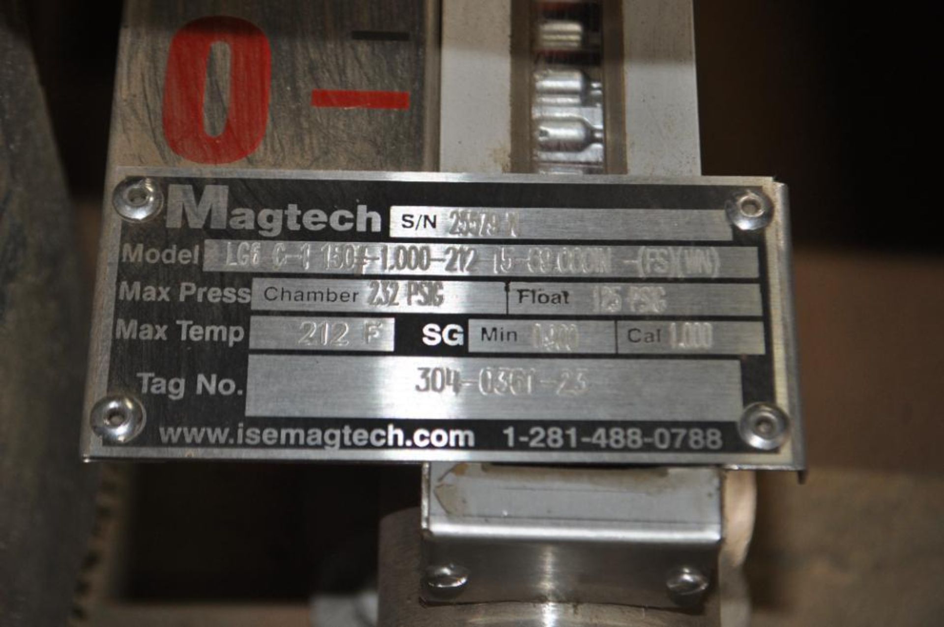 ISE-MAGTECH LIQUID LEVEL GAUGE, LG SERIES, MODEL: LG6 C-1 150#-1.000-212-15-69.000IN-(FS)(WN), MAX P - Image 4 of 5