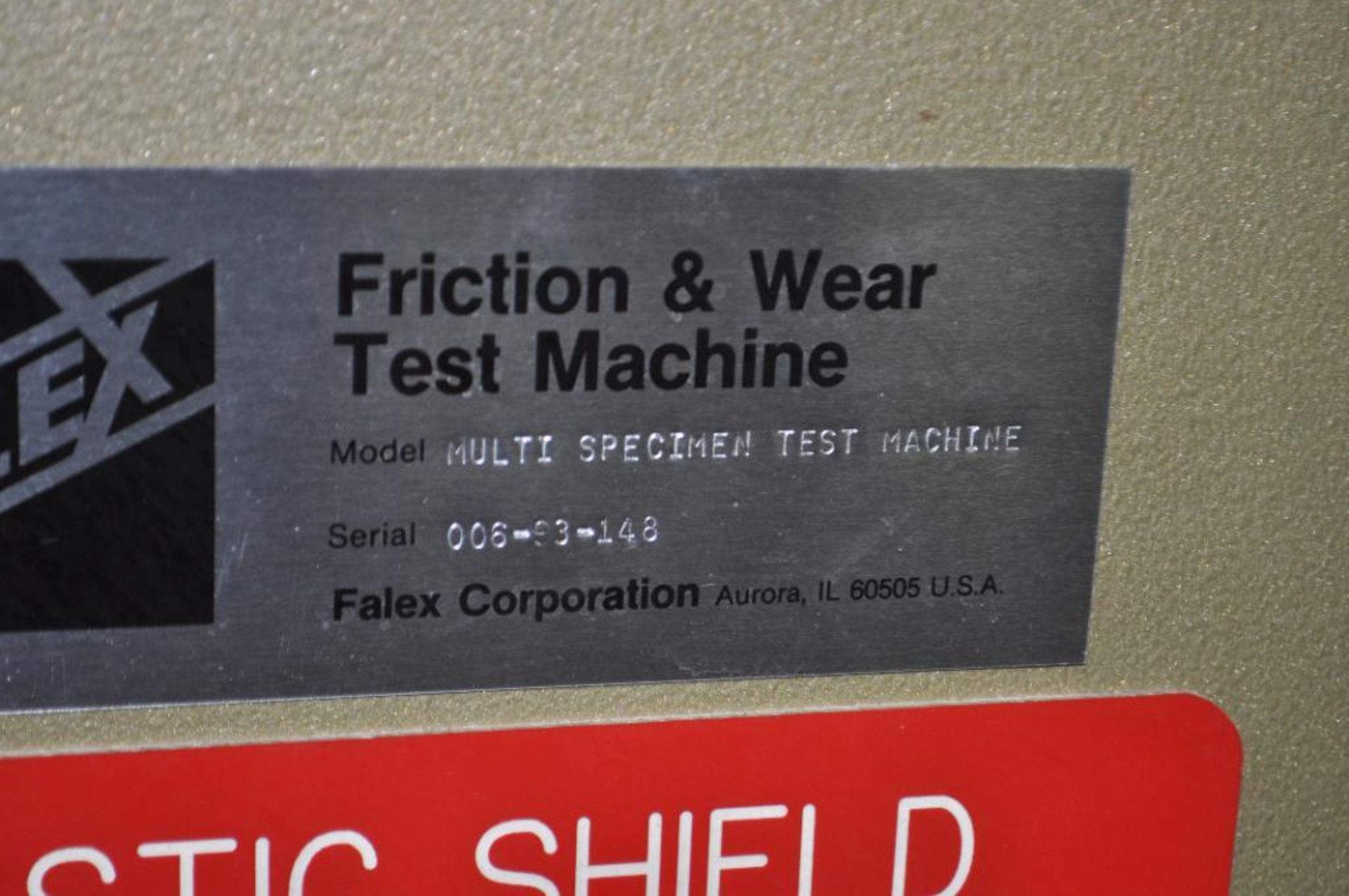 FALEX MODEL: MULTI SPECIMEN TEST MACHINE FRICTION & EAR TEST MACHINE - Image 5 of 7