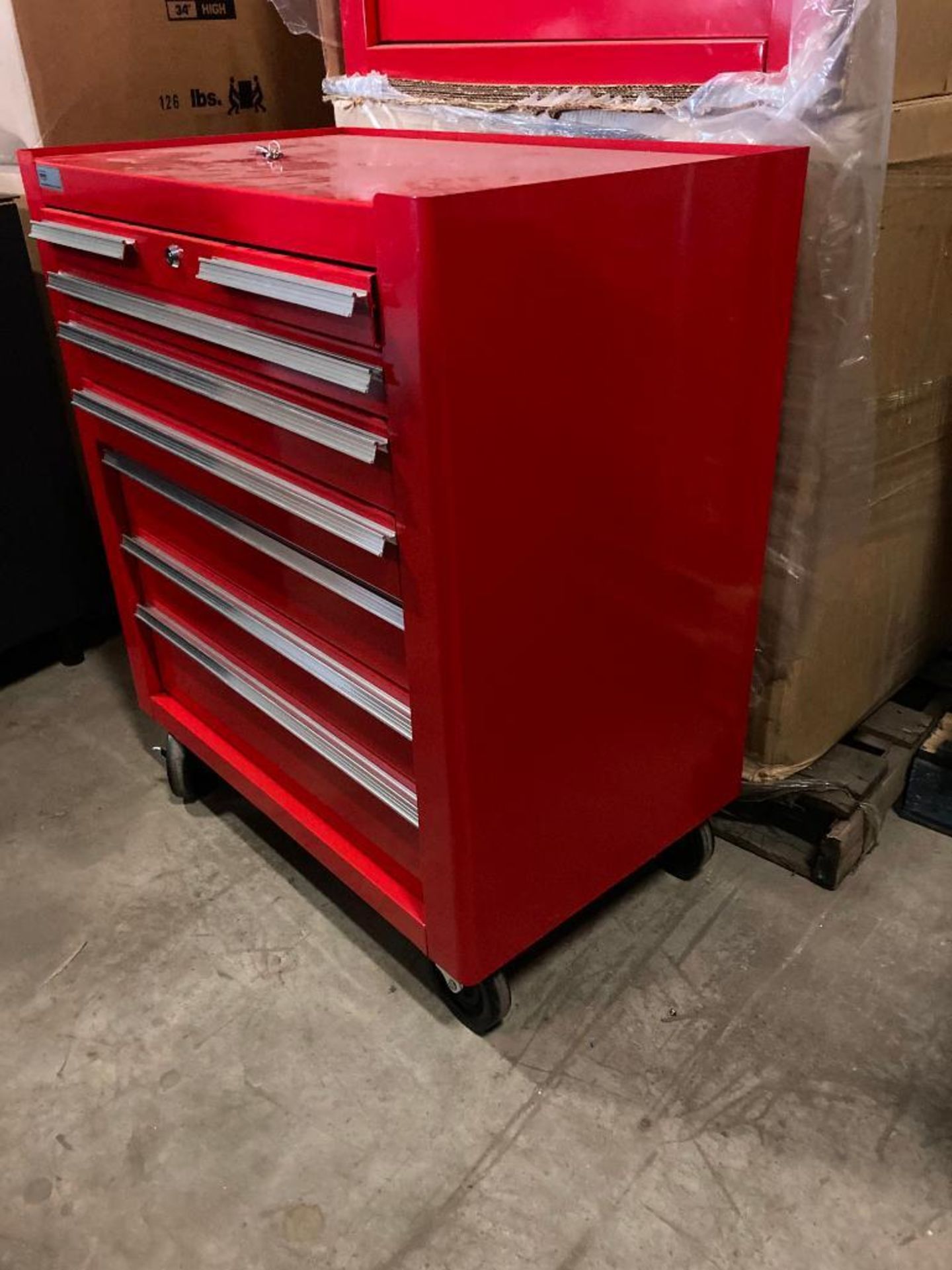 (NEW) EDSAL 7-DRAWER ROLLING TOOLBOX BASE CABINET, 31.5''W X 19''D X 36''H, LOCKING W/ KEYS - Image 3 of 3