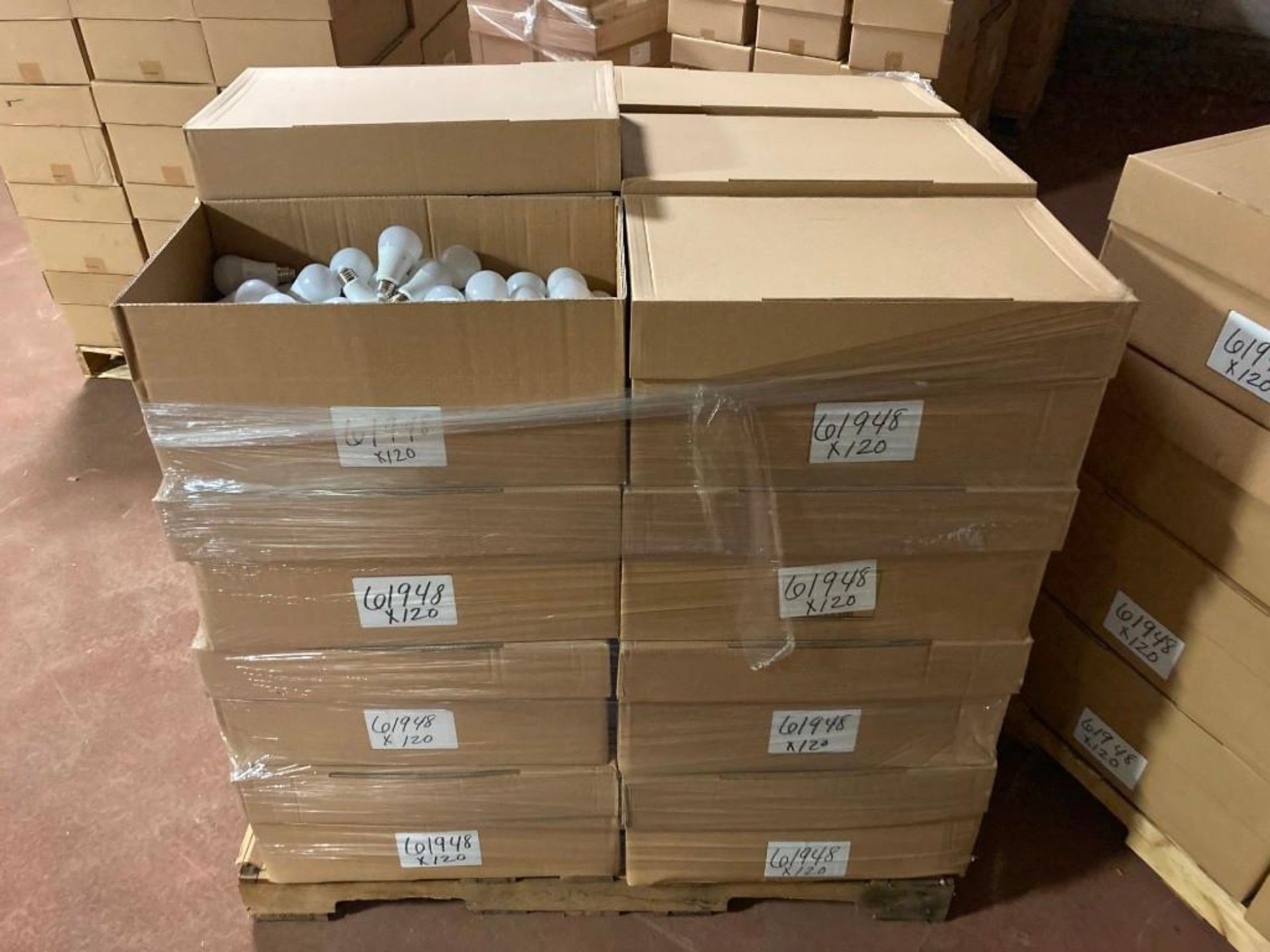 (24) CASES OF (NEW) GE LED BULBS, A-19, 450 LUMENS, 2700K, 5-WATT /40-WATT EQUIVALENT, BULK PACK, (2