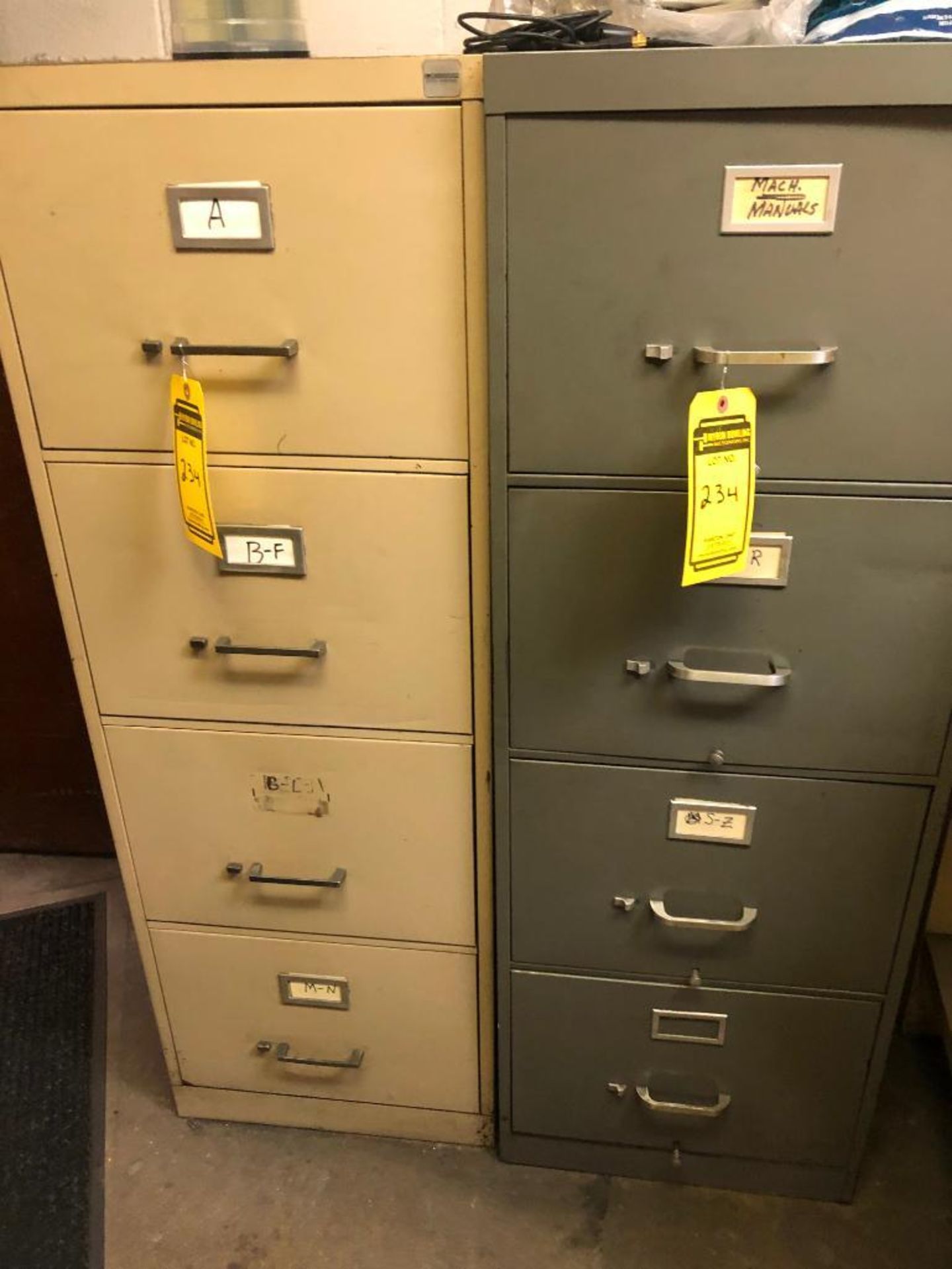 ( 5) 4 DRAWER FILING CABINETS