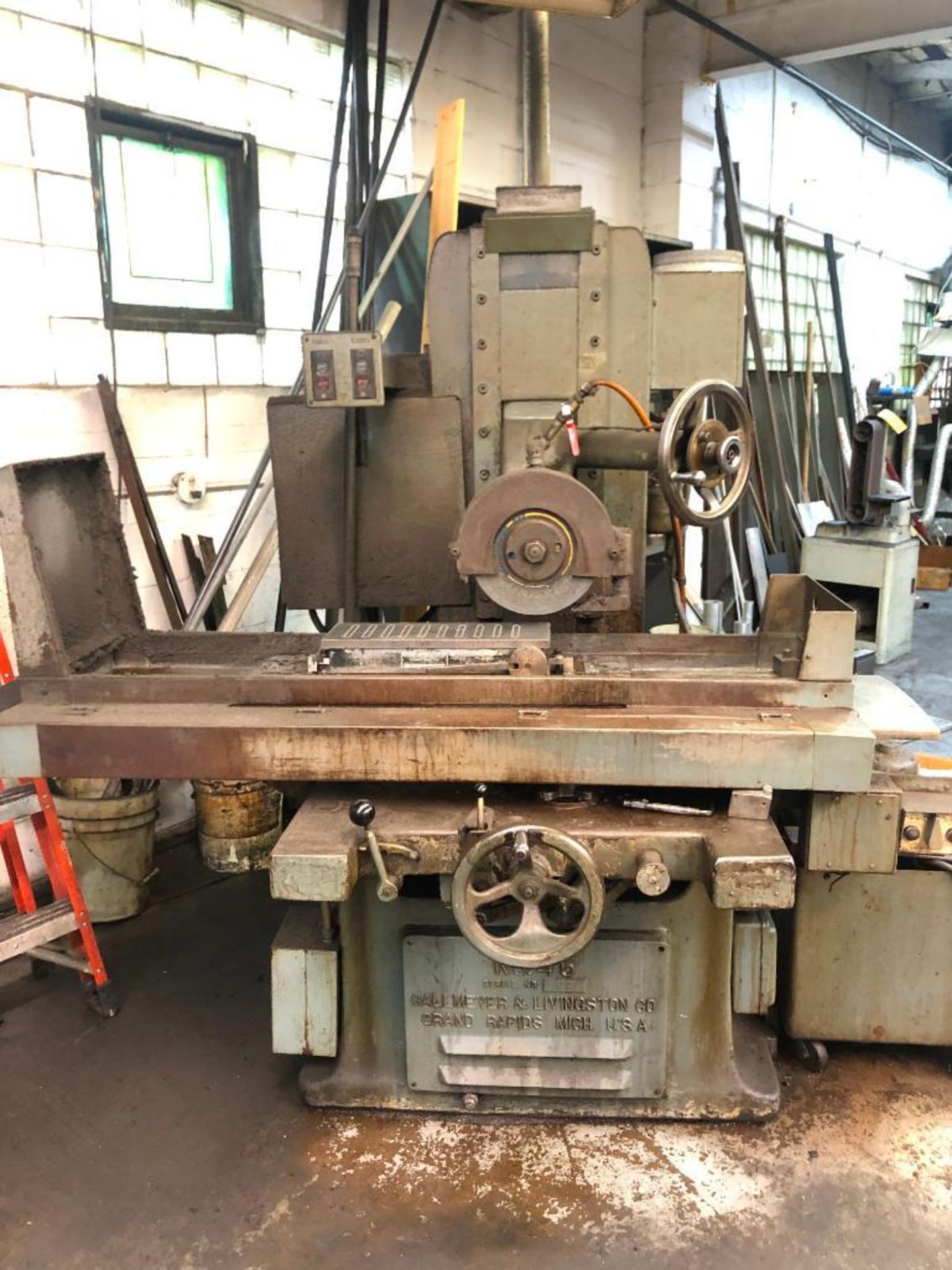 GALLMEYER AND LIVINGSTON NO. 45 HORIZONTAL HYDRAULIC SURFACE GRINDER, S/N S-45190, 18'' X 6-3/8'' PM