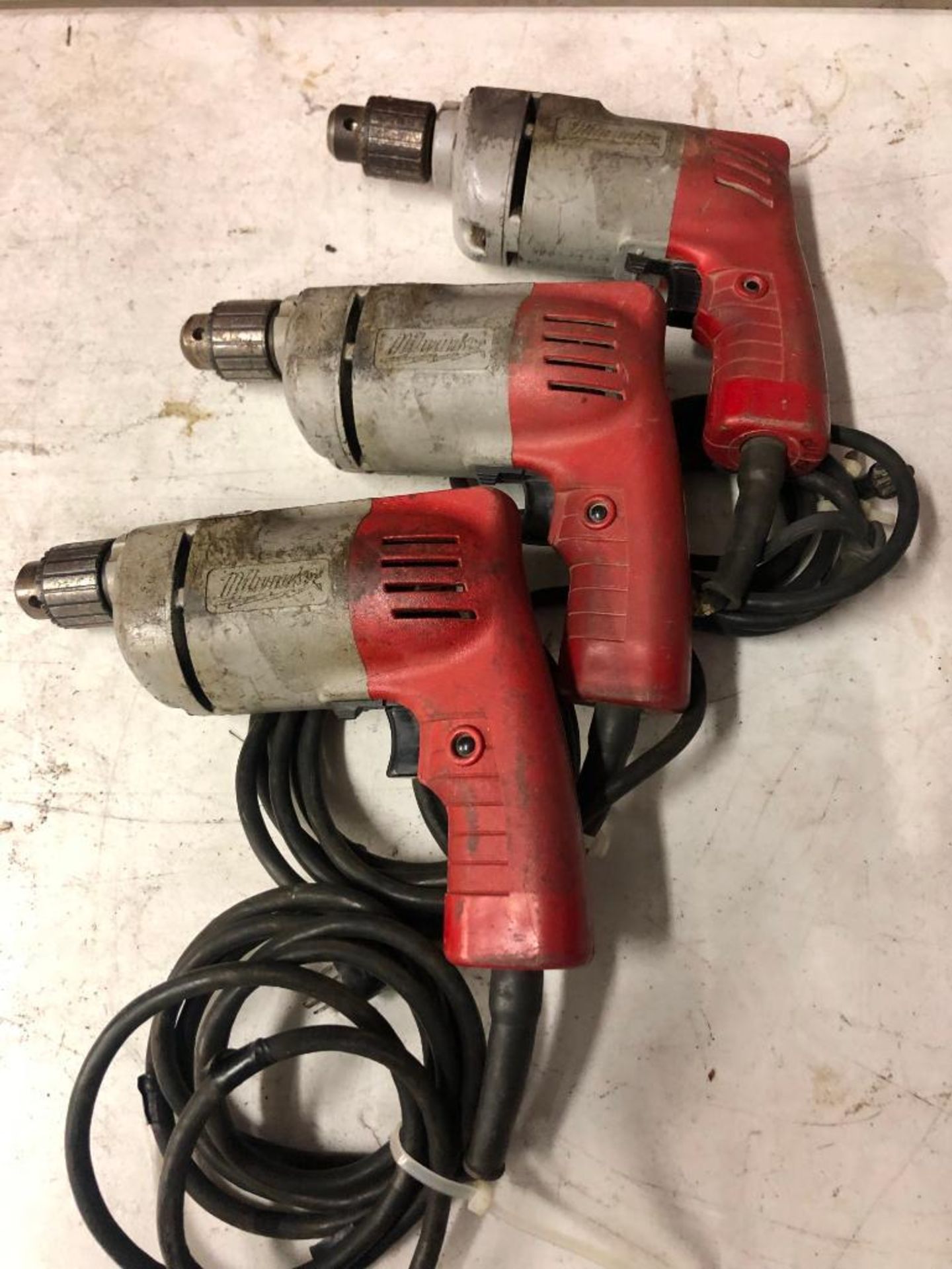 (3) MILWAUKEE ELECTRIC 3/8'' DRILLS