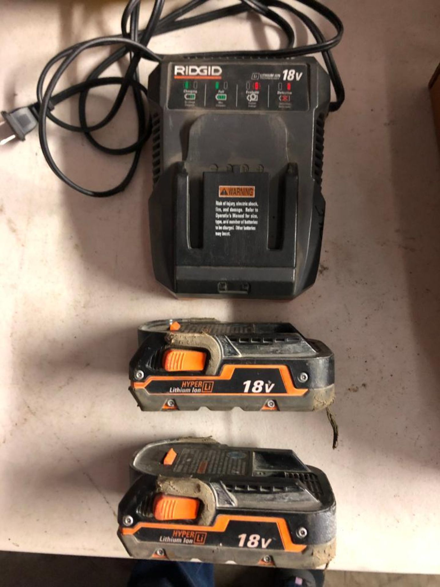 RIDGID 18 VOLT CORDLESS 1/2'' DRILL, MODEL R860052, W/ (2) BATTERIES AND A CHARGER - Image 3 of 3