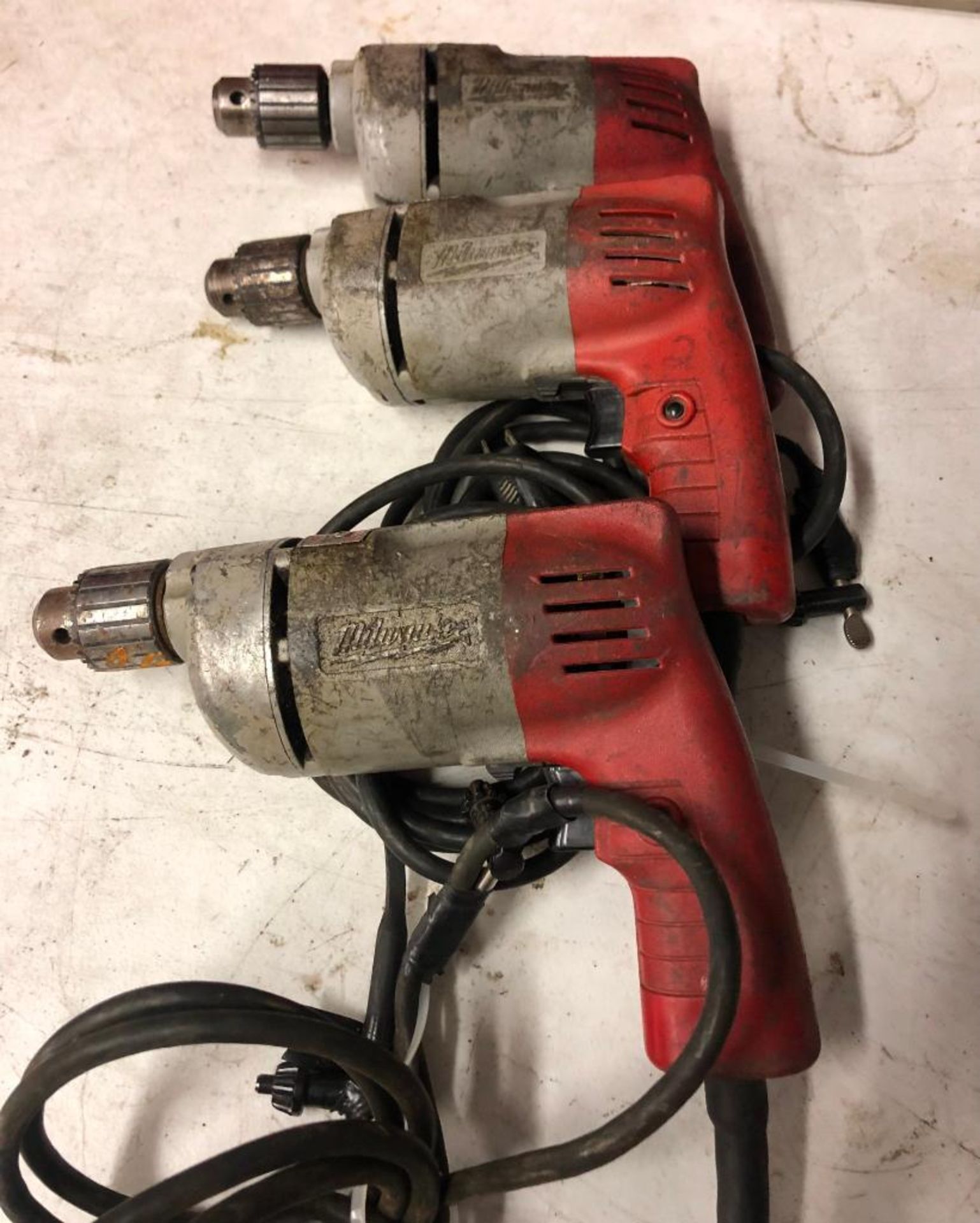 (3) MILWAUKEE ELECTRIC 3/8'' DRILLS