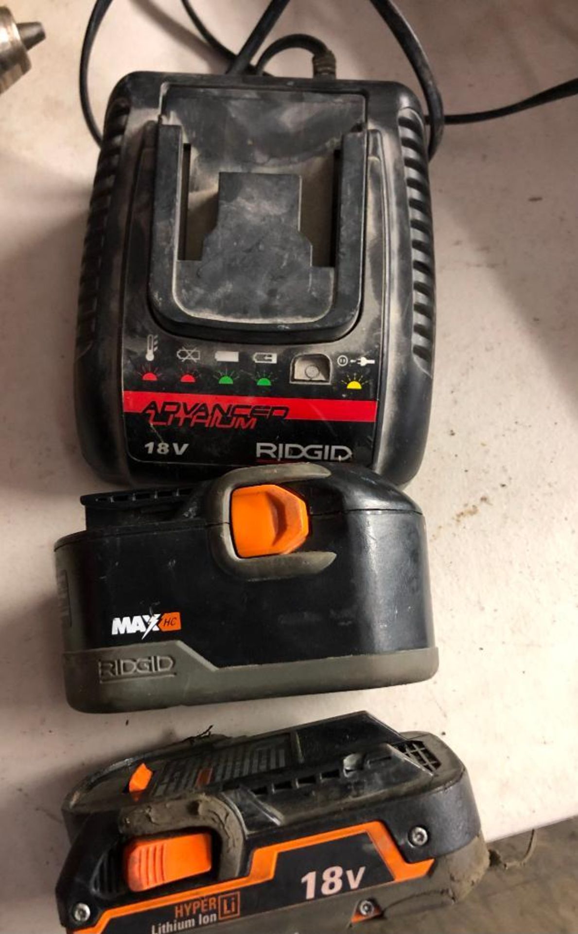 RIDGID 18 VOLT CORDLESS 1/2'' DRILL, MODEL R83015, W/ (2) BATTERIES AND A CHARGER - Image 3 of 3