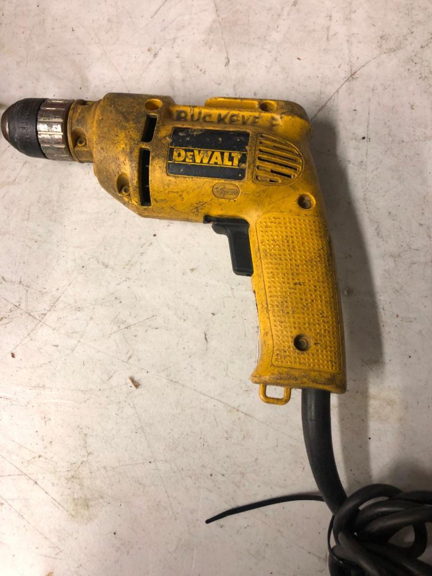 (1) DEWALT ELECTRIC 3/8'' DRILL, MODEL DW106, (1) DEWALT ELECTRIC 3/8'' DRILL, MODEL DWD110, (1) DEW - Image 2 of 3