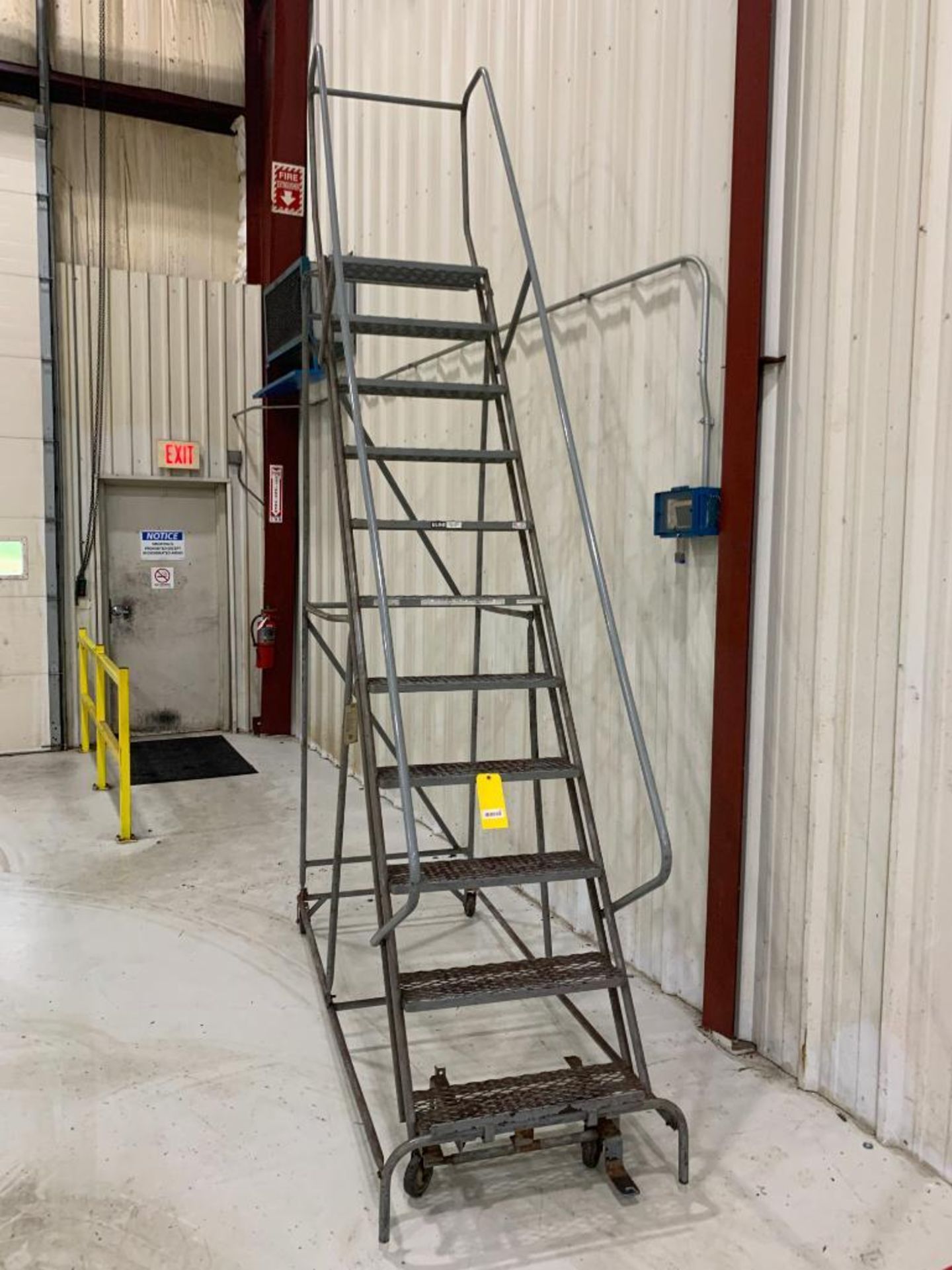 (2) STOCKROOM STAIR SETS, ULINE 9' PLATFORM HT., COTTERMAN 50" PLATFORM HT. - Image 2 of 7