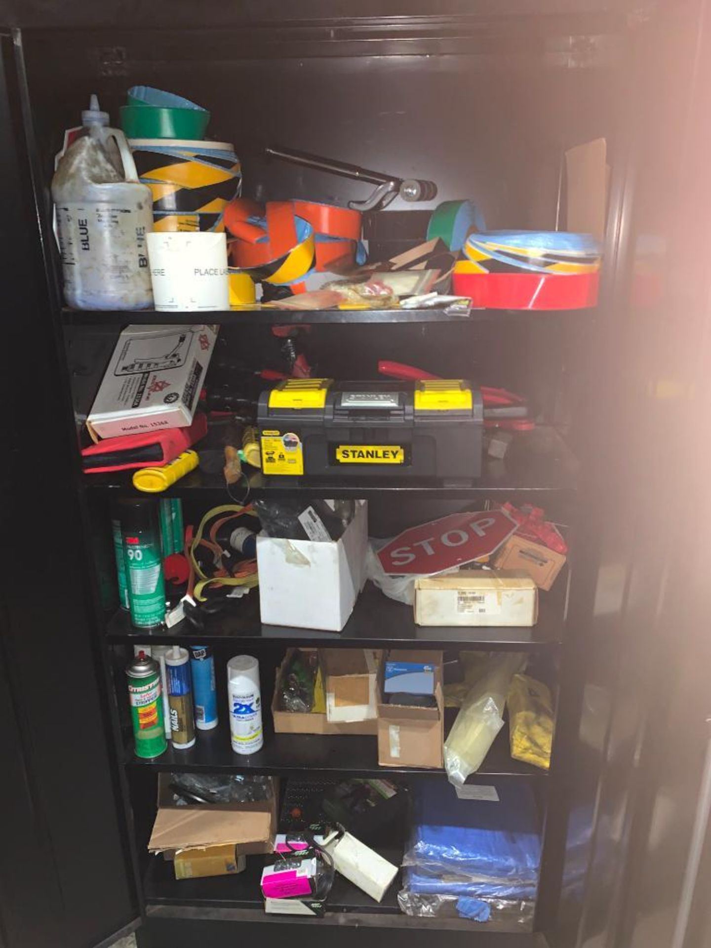 (3) CABINETS, W/ CONTENT: WHEELS, SCRUBBER PARTS, BANDING TOOLS, SAFETY TAPE, HAND TOOLS, SMALL SCRE - Image 8 of 10
