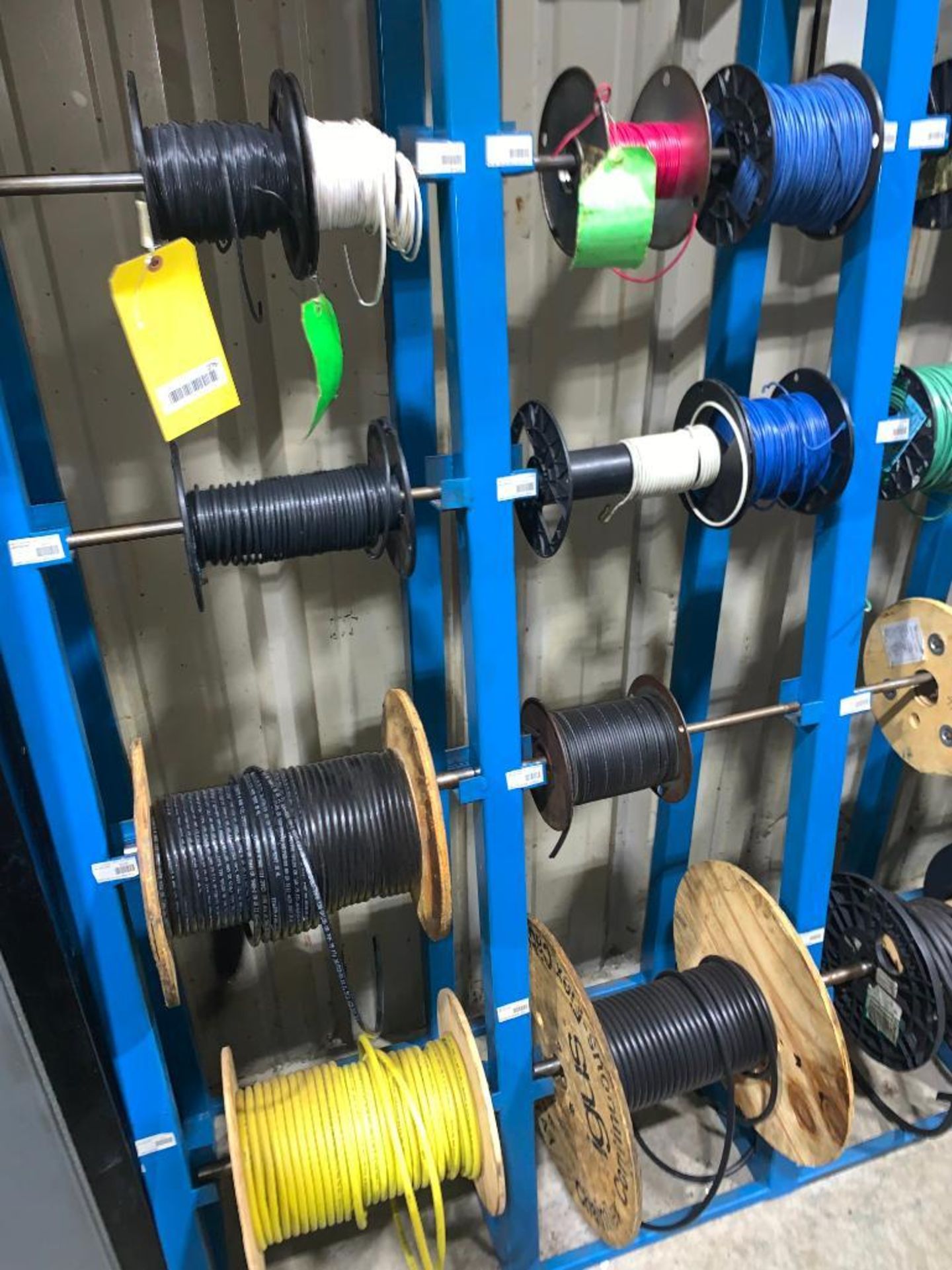 SPOOL RACK, W/ CONTENT, WIRE SPOOLS - Image 2 of 7