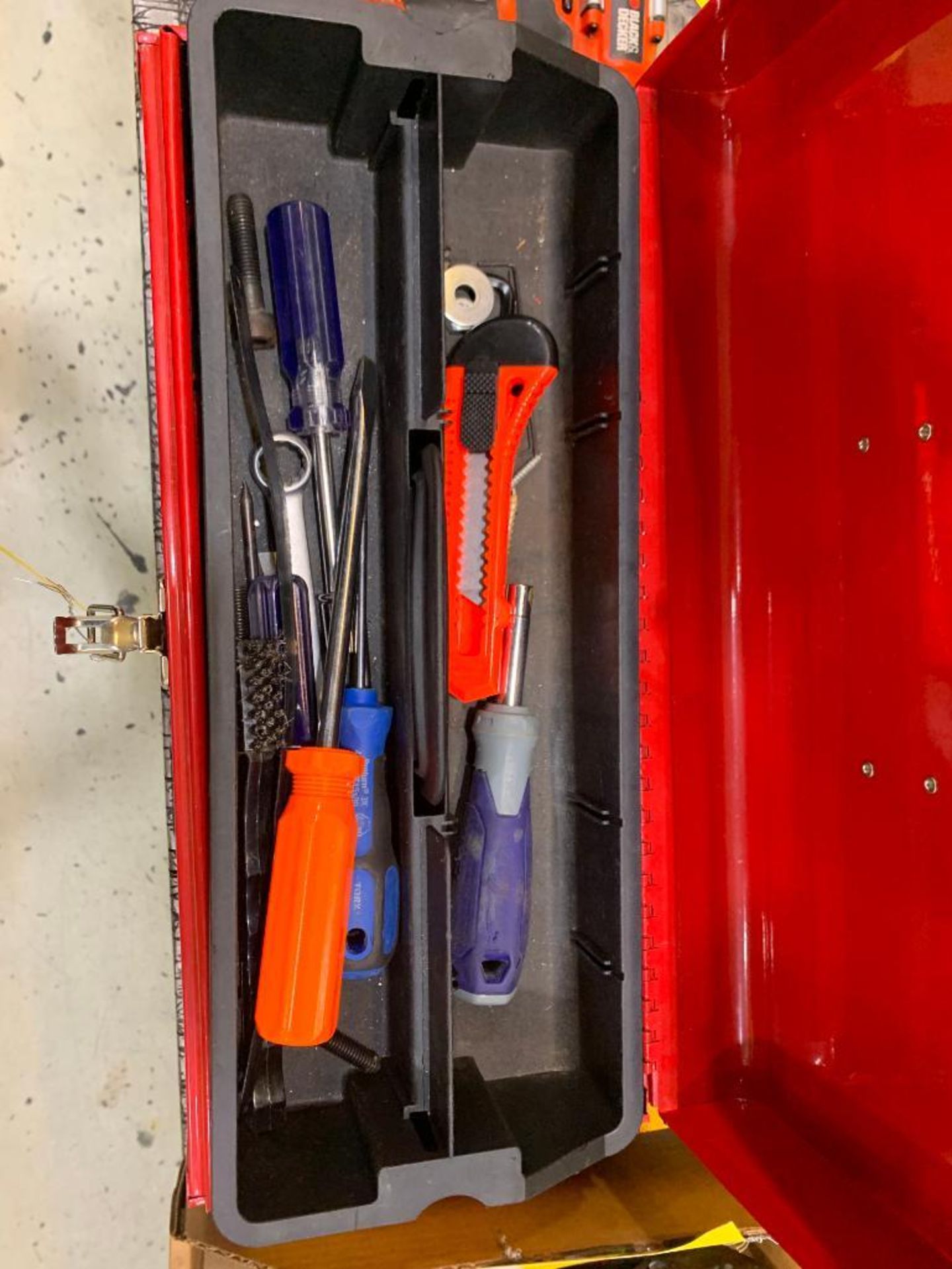 WESTWARD PORTABLE TOOLBOX, WITH ASSORTED HAND TOOLS