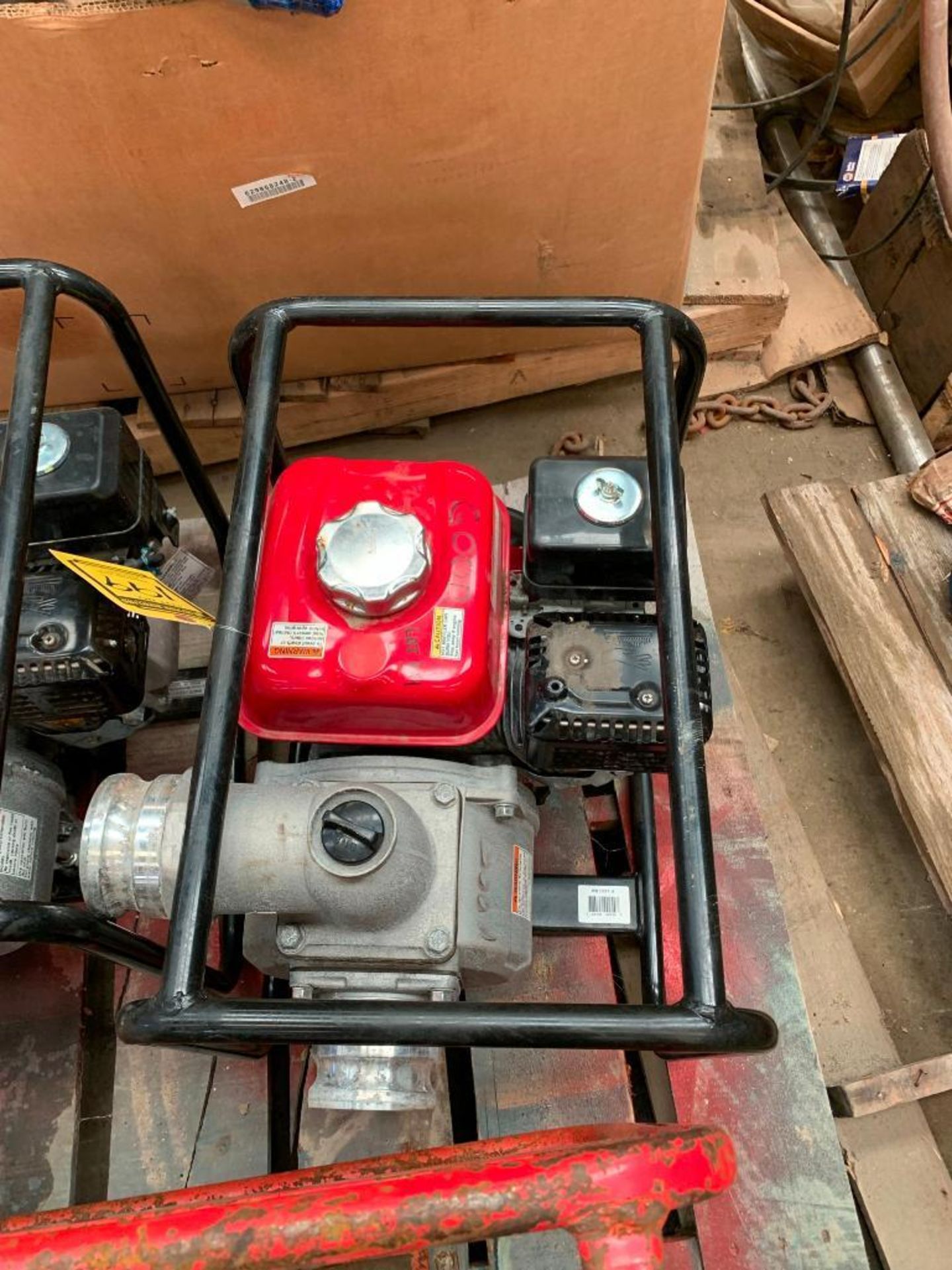 HONDA 3'' X 3'' CONTRACTOR PUMP, MODEL WB30XT, HONDA GTX160 ENGINE 199 A, (2) PALLETS W/ ASSORTED SU