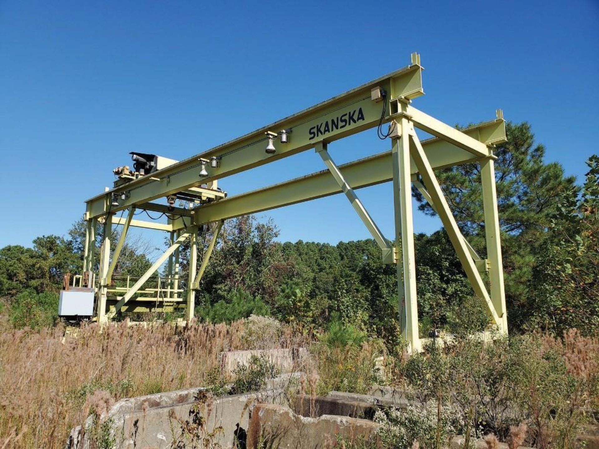 R&M AMERICAN 25-TON GANTRY CRANE, 48' SPAN, RAIL RUNNER, SPACE MASTER SX CABLE HOIST