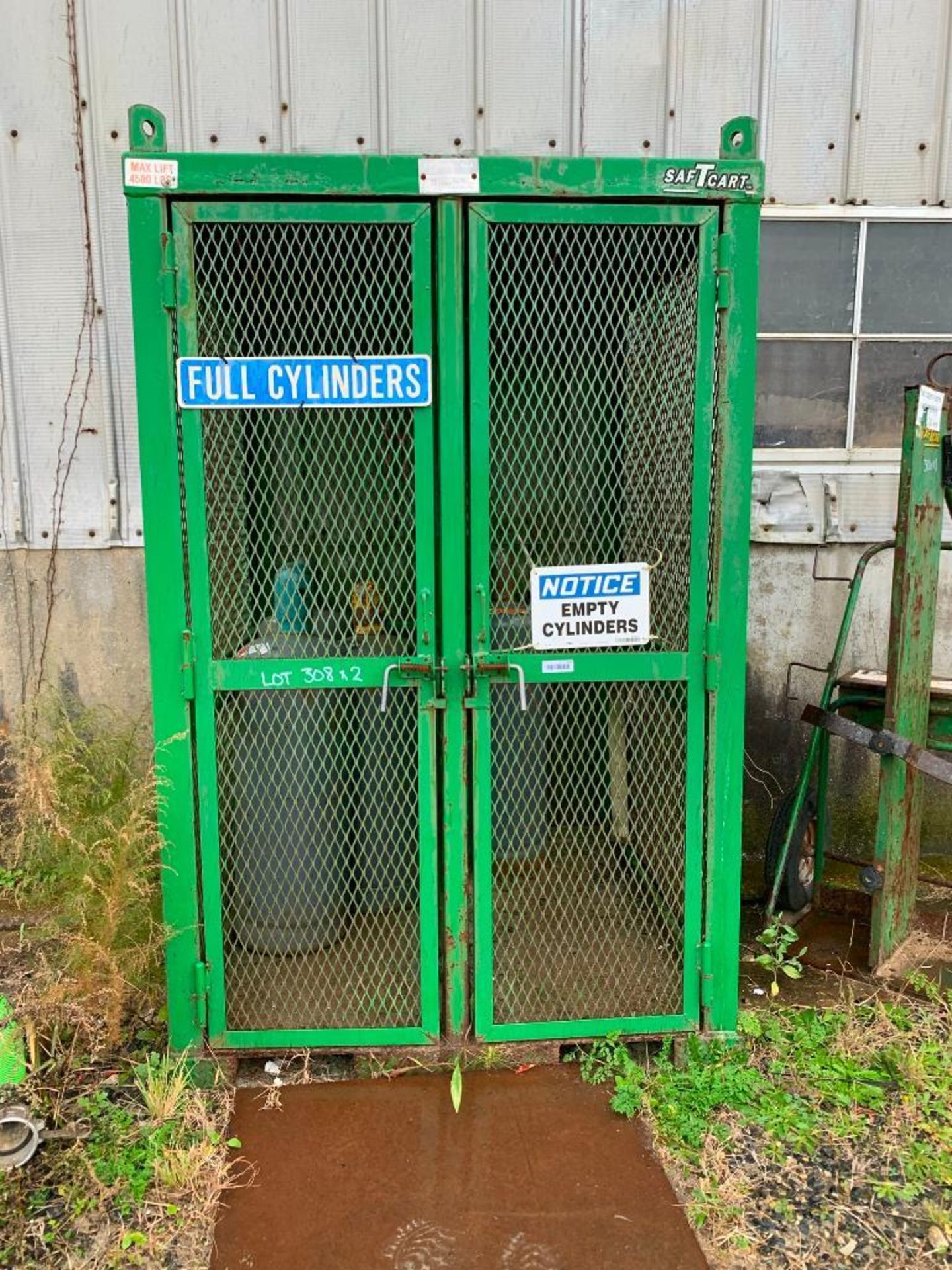 (2) SAF-T-CART CYLINDER STORAGE CAGES (NO TANKS)