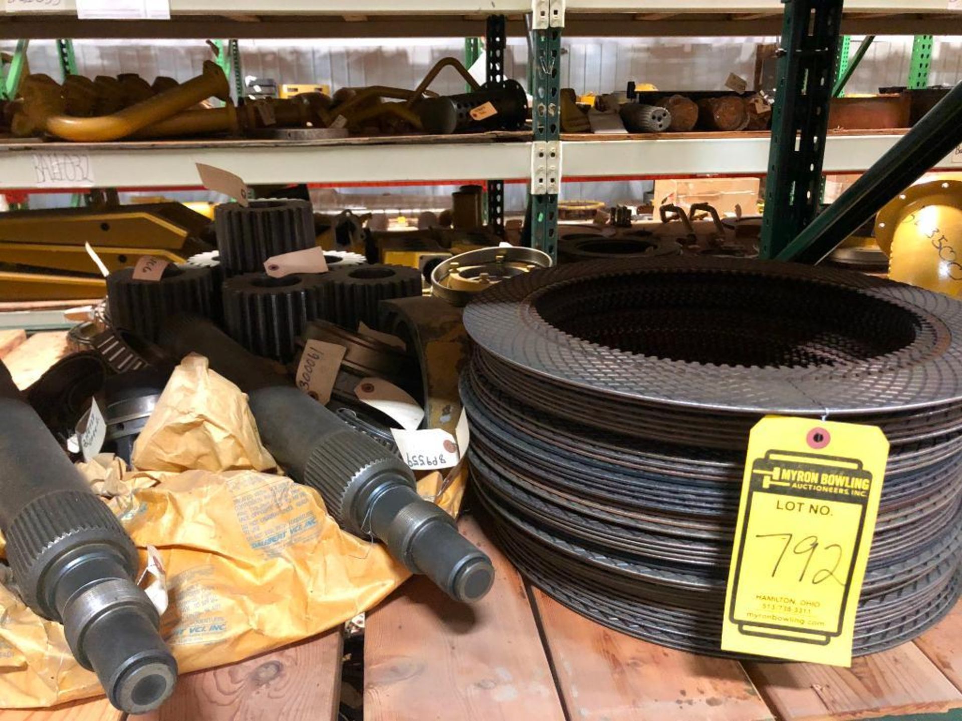 SHELF OF USED CATERPILLAR PARTS