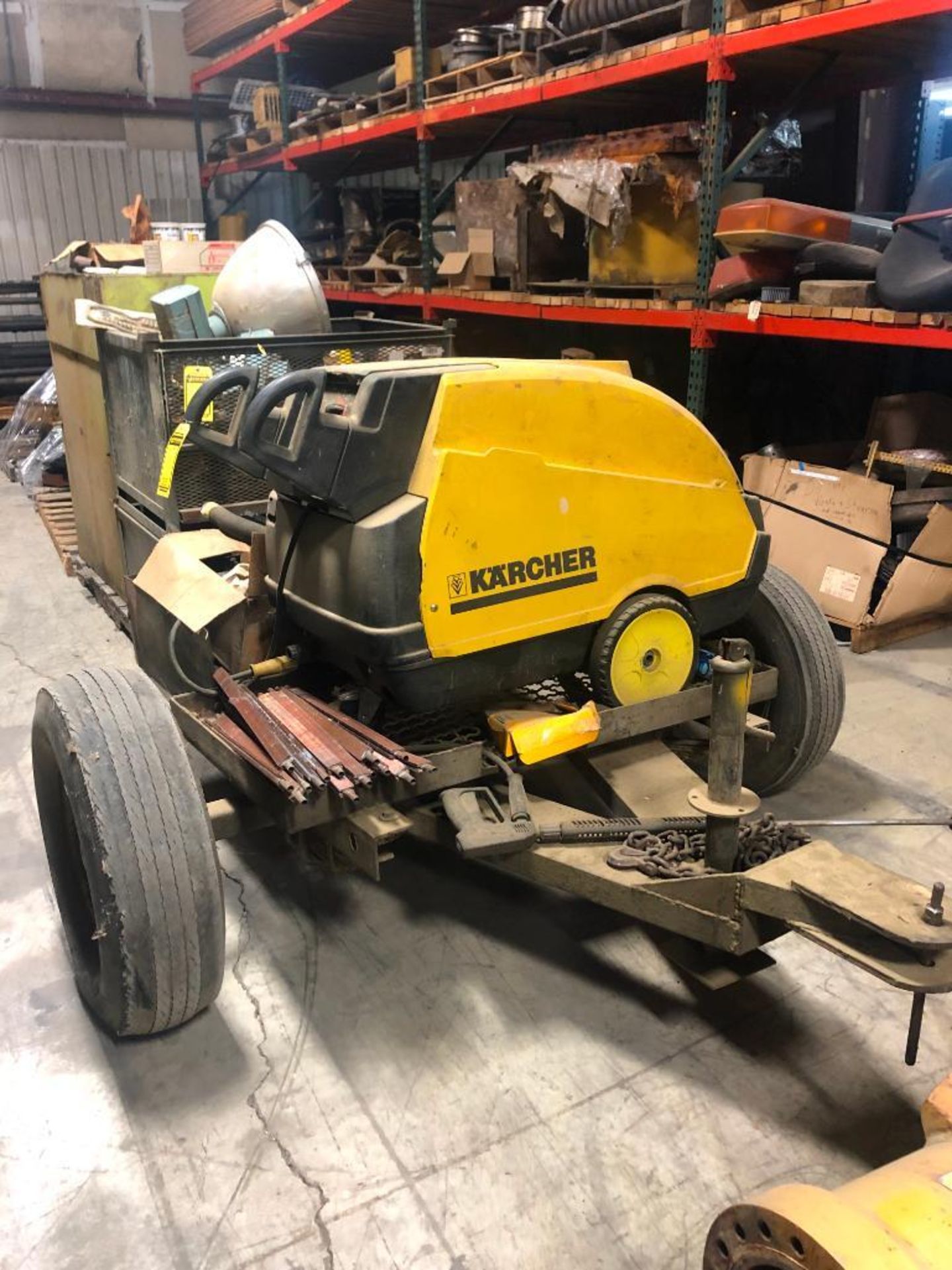 KARCHER PRESSURE WASHER, MODEL HDS 1055, DIESEL, 3,000 PSI, & TRAILER