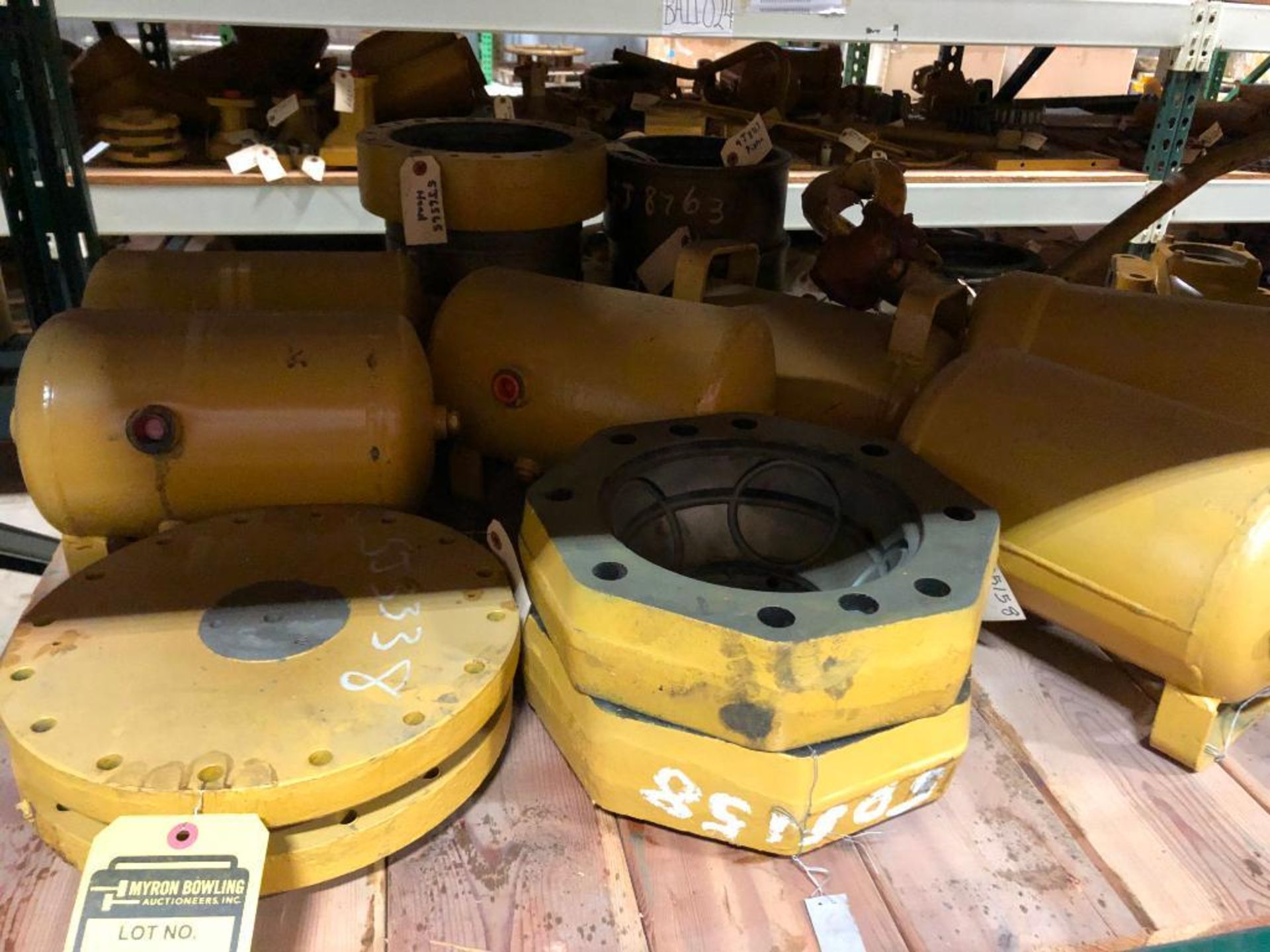 SHELF OF USED CATERPILLAR PARTS