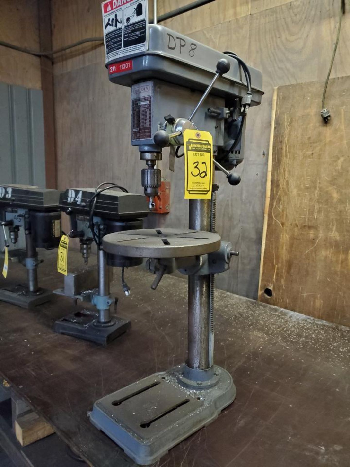 LINCOLN 12-SPEED VERTICAL BENCH TOP DRILL PRESS, MODEL DP-1258-3M, 11'' DIA. TABLE - Image 2 of 6