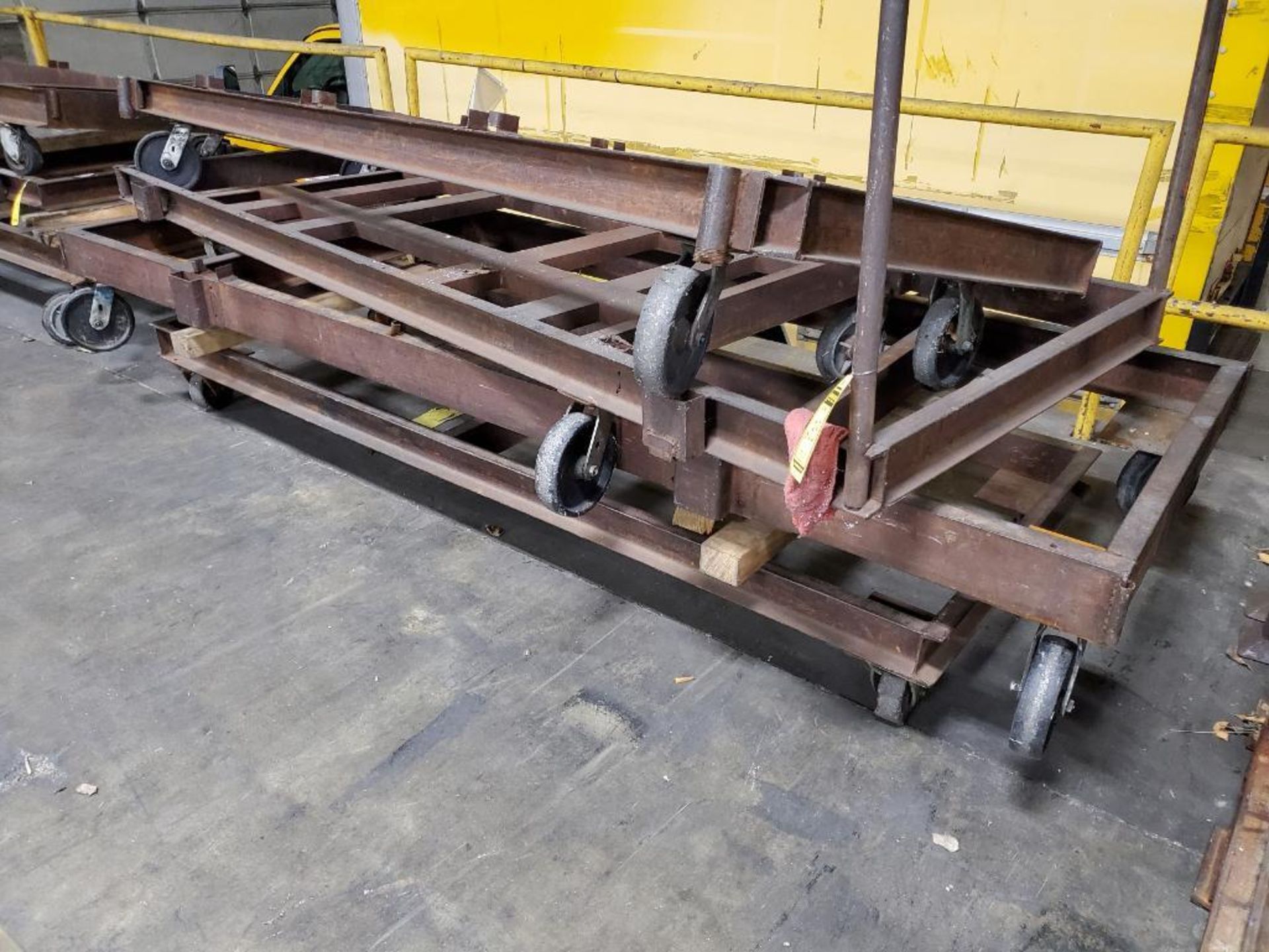 (4) LOW PROFILE STEEL C-CHANNEL FRAME CARTS, 10' X 36'' - Image 2 of 3