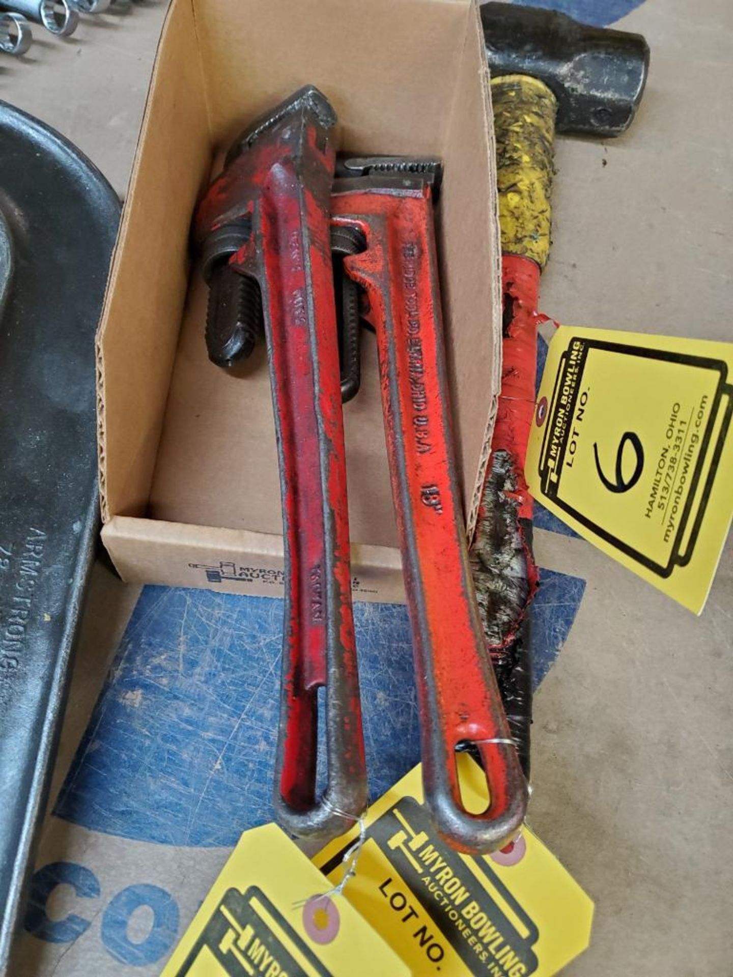 (2) 18'' PIPE WRENCHES, (5) ASSORTED C-CLAMPS - Image 6 of 6