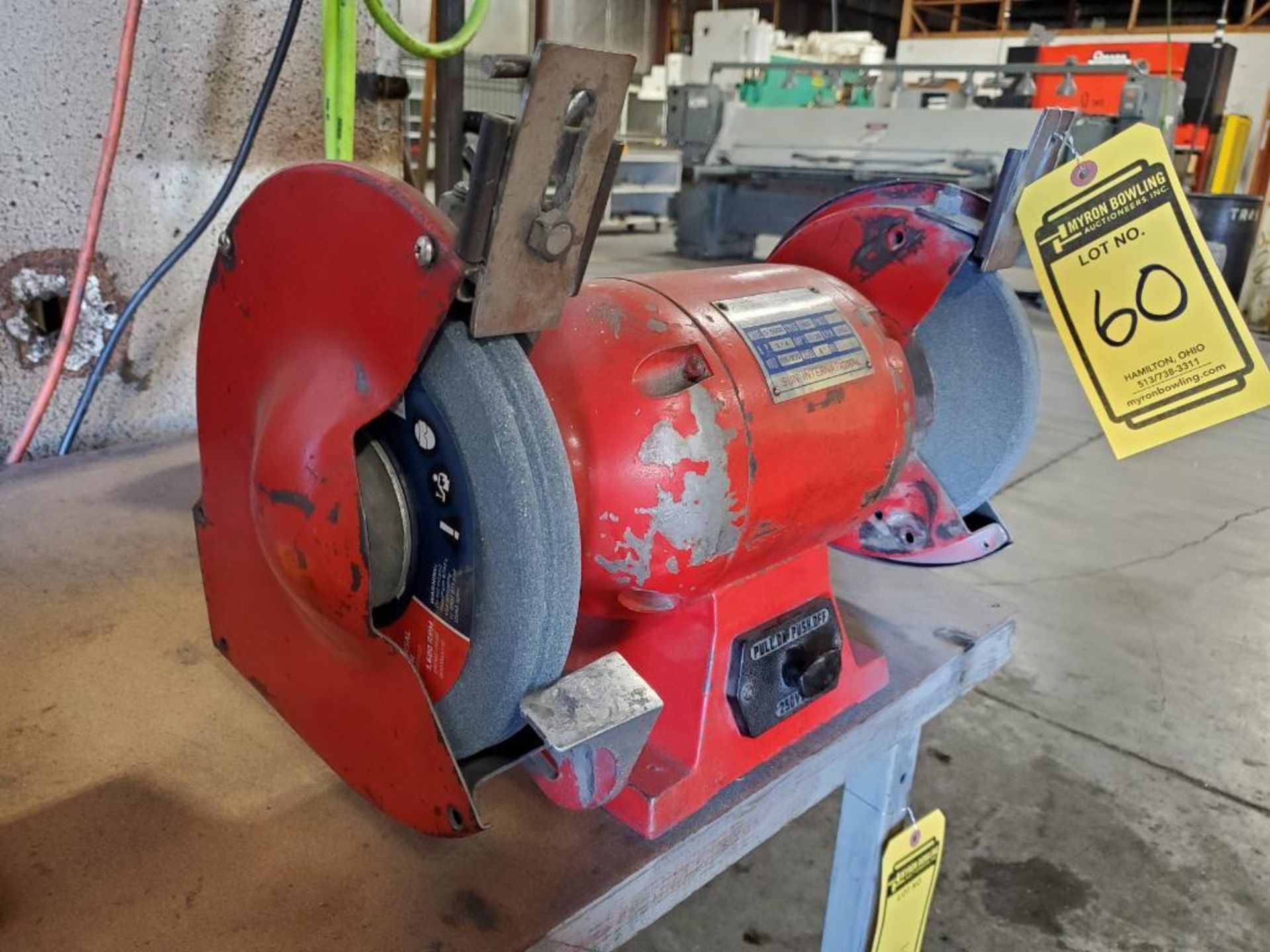 SUN 8'' DOUBLE END BENCH GRINDER, 3/4 HP, MODEL S-5008, 3,450 RPM