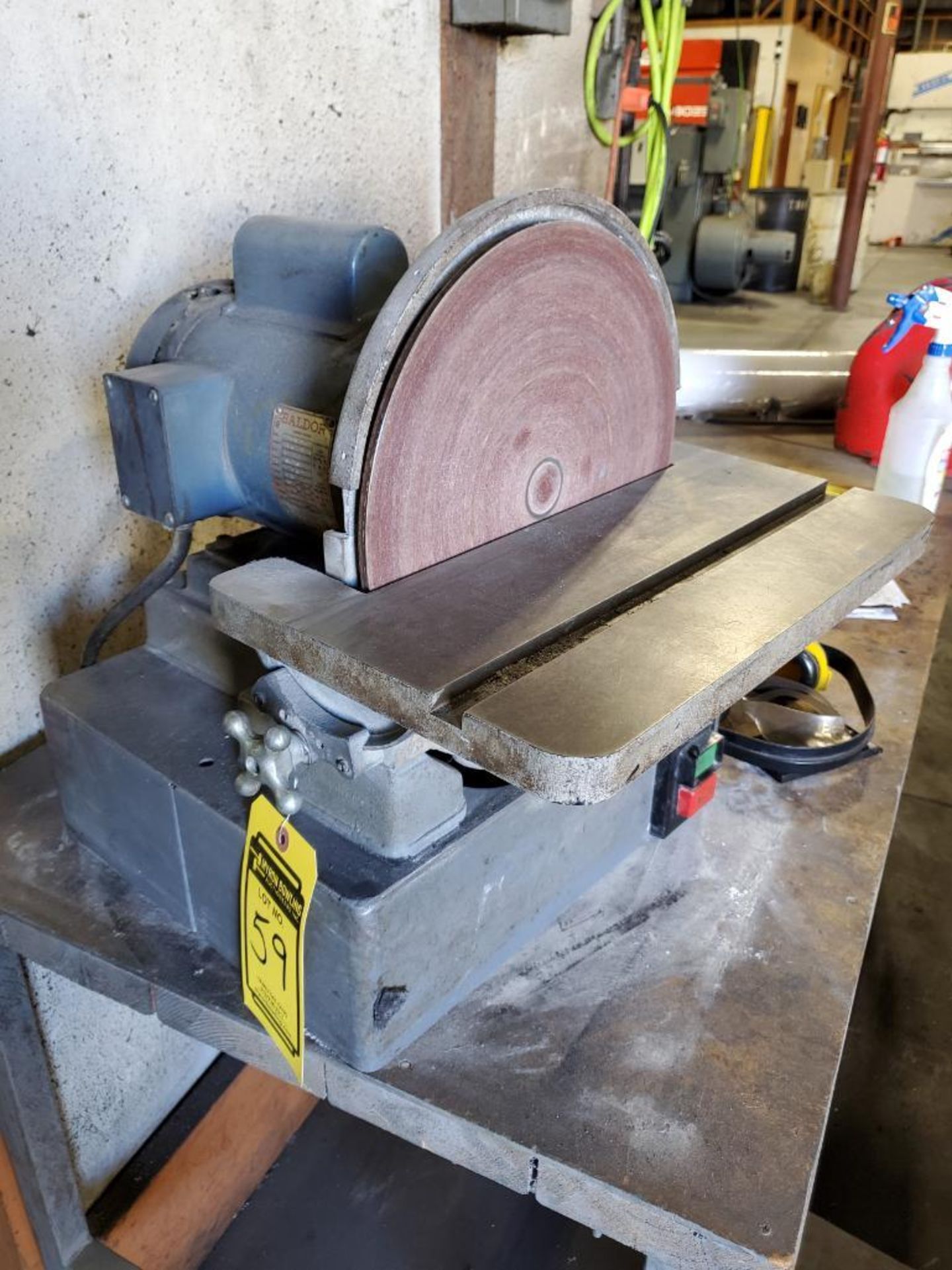 ROCKWELL 12'' VERTICAL DISC SANDER, BALDOR 1 HP MOTOR - Image 2 of 5