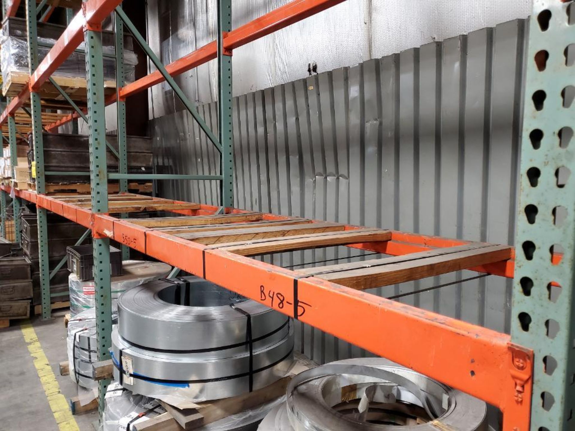 (14X) BAYS OF TEAR DROP PALLET RACKING, 3'' X 3'' 20' X 36'' UPRIGHTS, 8' X 4'' BEAMS, (8) BEAMS AVE - Image 5 of 6