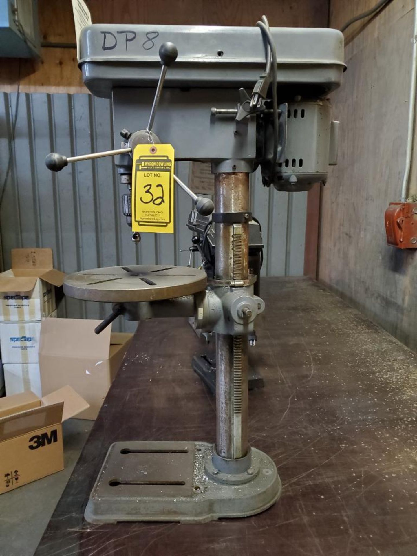 LINCOLN 12-SPEED VERTICAL BENCH TOP DRILL PRESS, MODEL DP-1258-3M, 11'' DIA. TABLE