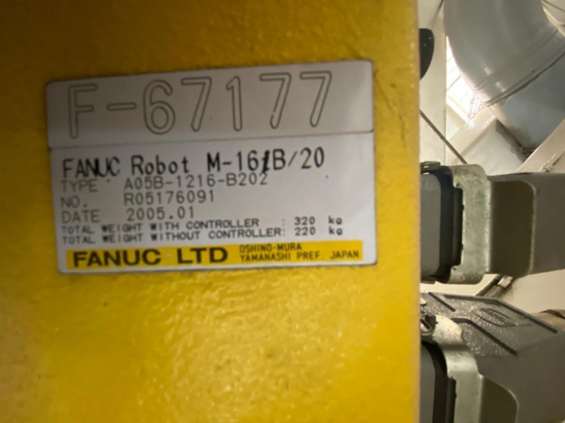 Fanuc articulated Robot, model M-16iB/20, type A05B-1216-B202, Serie number, R05176091 - Image 25 of 27