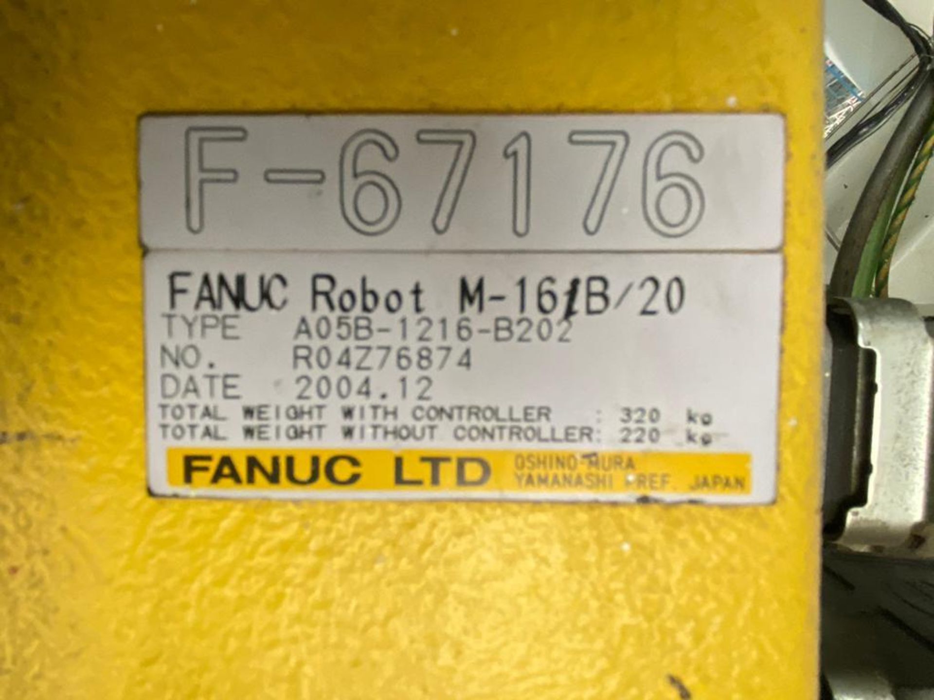 Fanuc articulated Robot, model M-16iB/20, type A05B-1216-B202, Serie number, R04Z76874 - Image 23 of 25