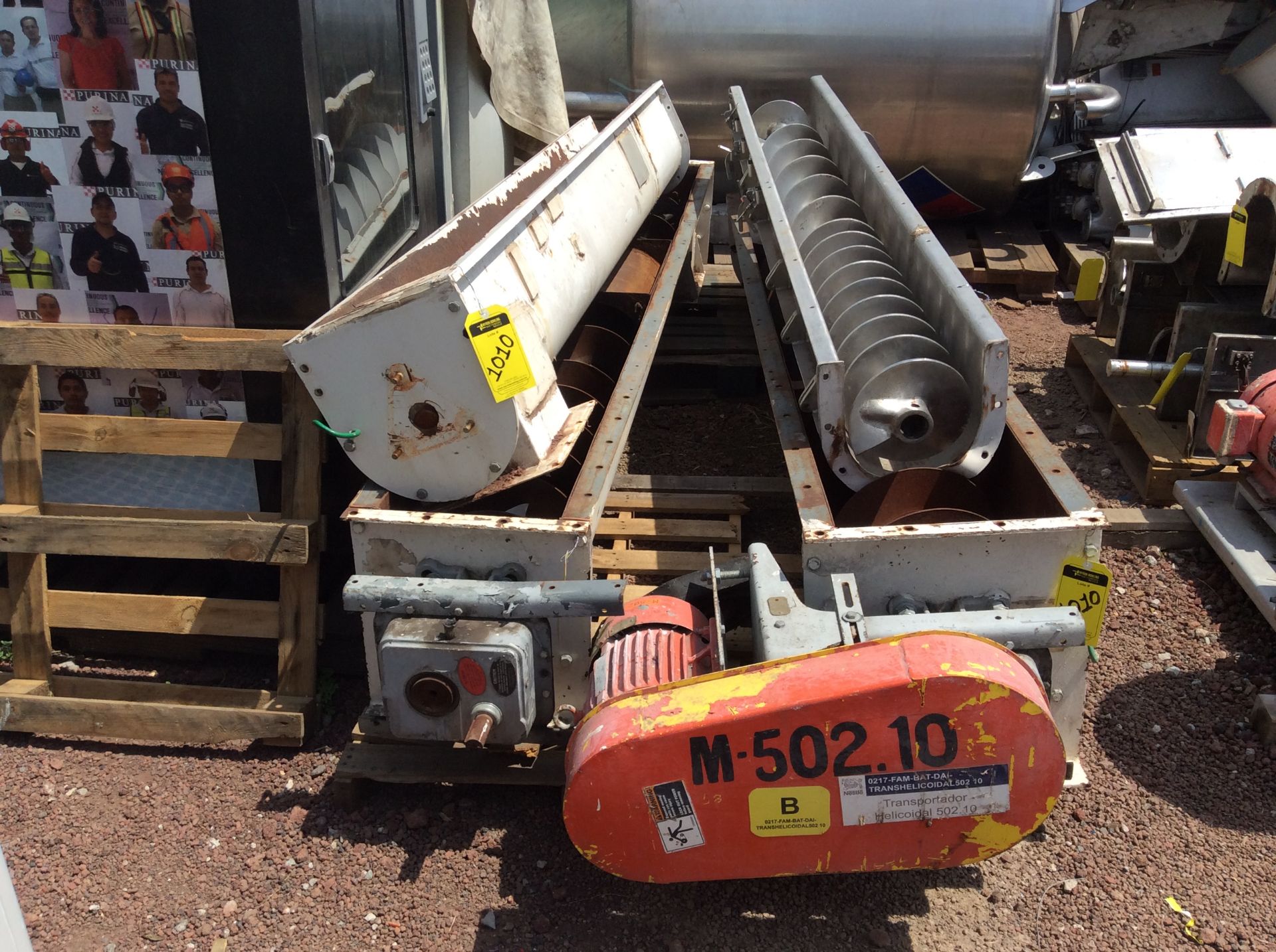 4 helical conveyors, includes 1 geared motor. Please inspect - Image 5 of 11