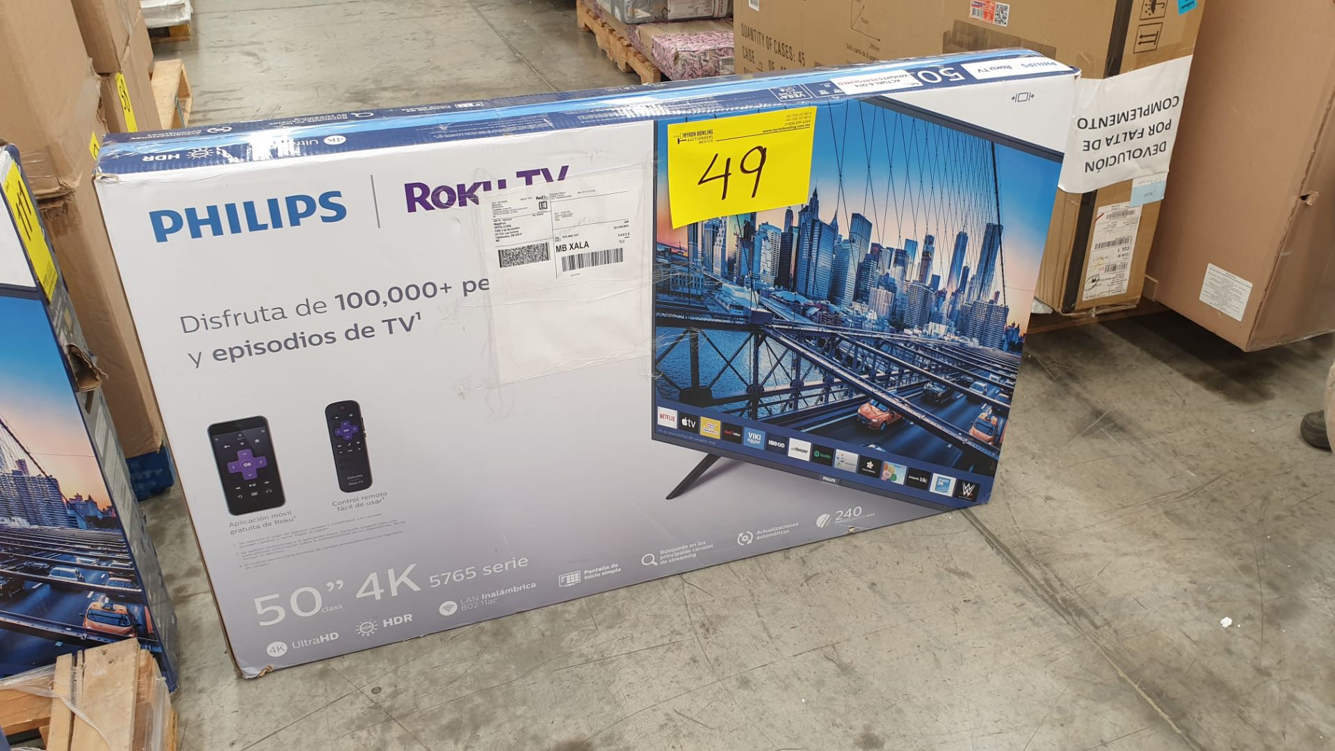 Lote de 3 Pantallas 4K Ultra HD Marca Phillips de 50" pulgadas modelo 50PFL5765/F8 - Image 4 of 14